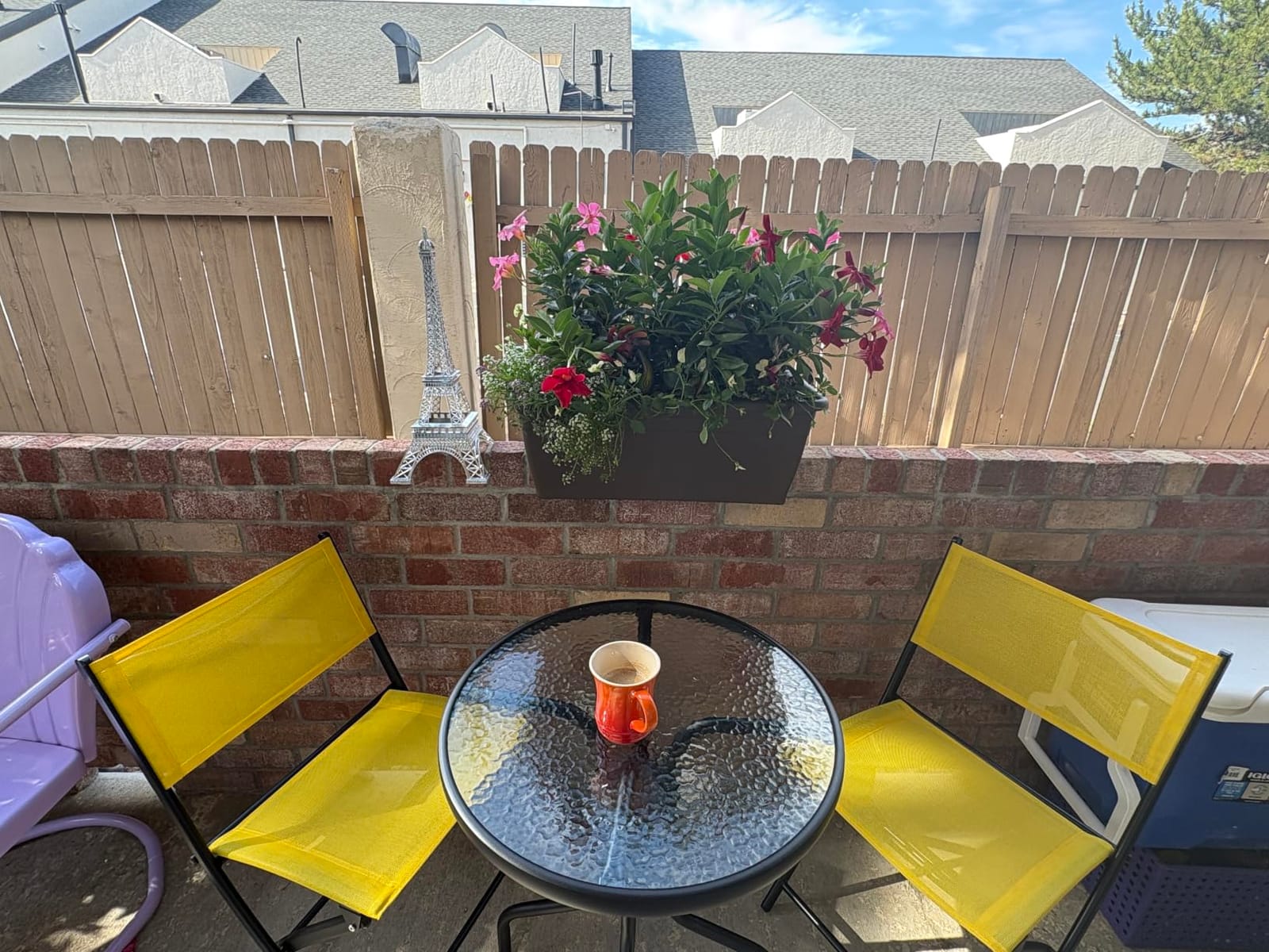 Best Choice Products 3-Piece Patio Bistro Dining Furniture Set w/Textured Glass Tabletop, 2 Steel Folding Chairs, Polyester Fabric - Sage customer photo 2
