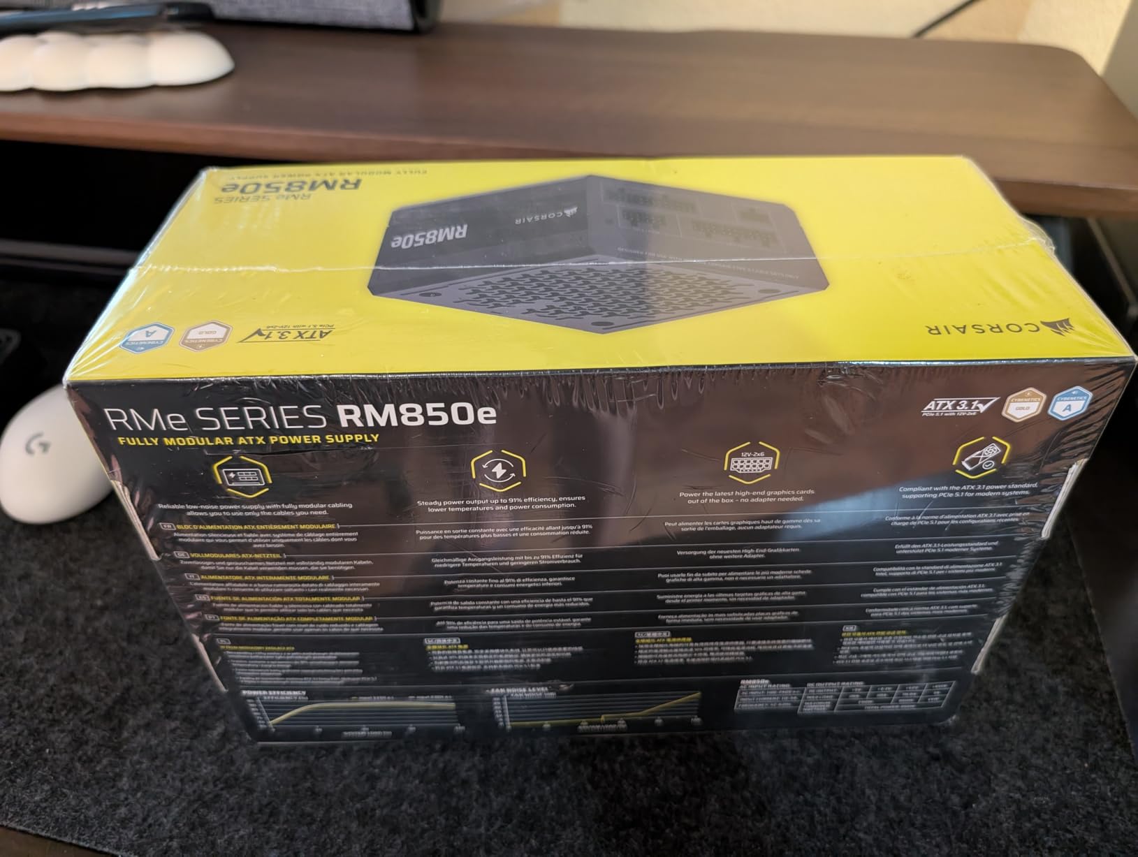 CORSAIR RM850e (2025) ATX 3.1 PCIe 5.1 Ready 850W Power Supply – Black customer photo 1
