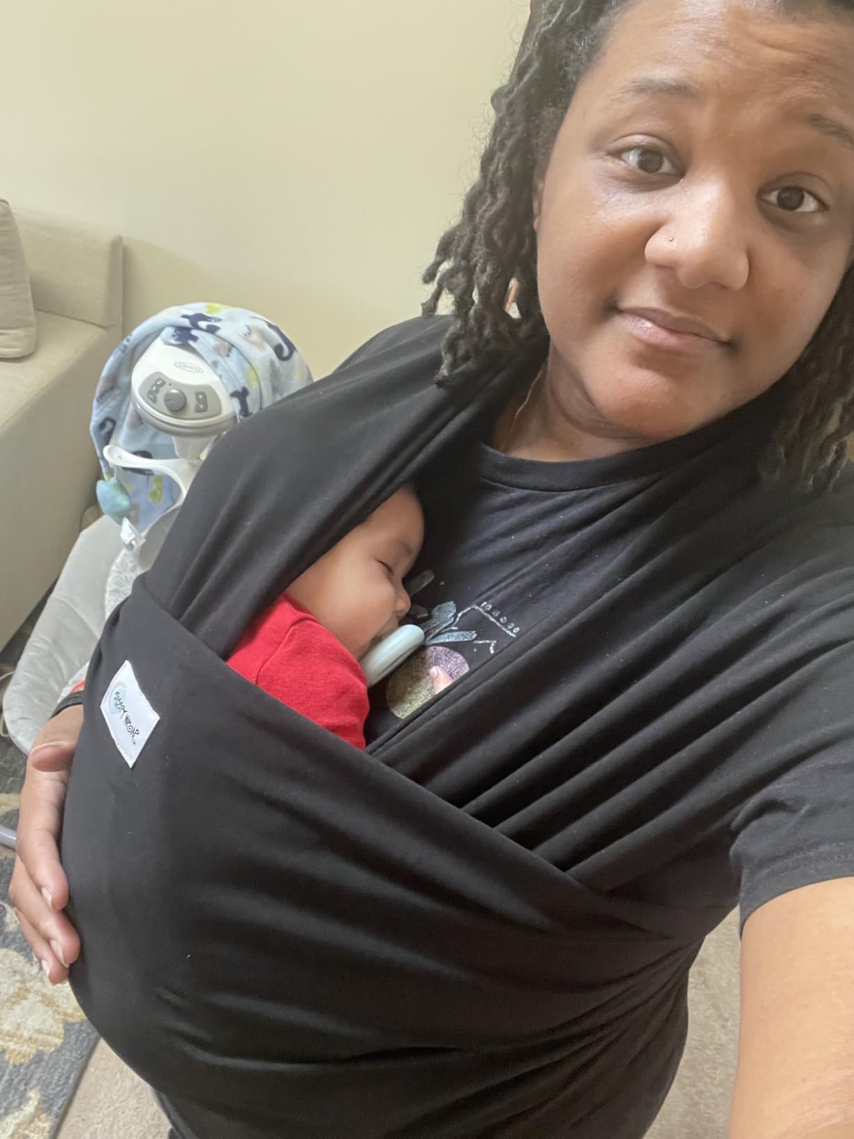Sleepy Wrap Baby Carrier Wrap for Infants 7-35lbs, Lightweight, Dark Gray customer photo 1