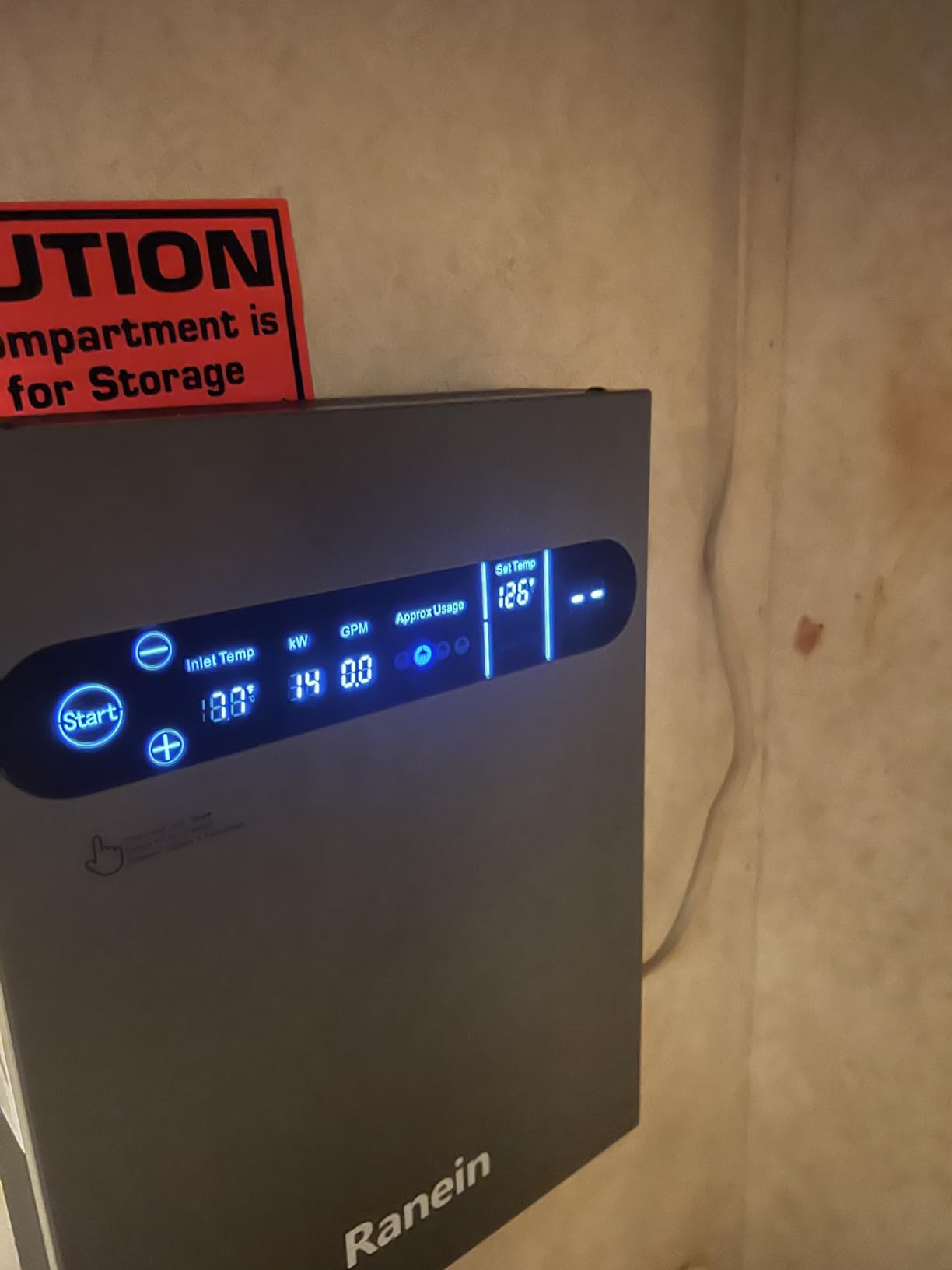 Ranein 13kW Tankless Electric Water Heater, Max 3.1 GPM, 240V, LED Display customer photo 2