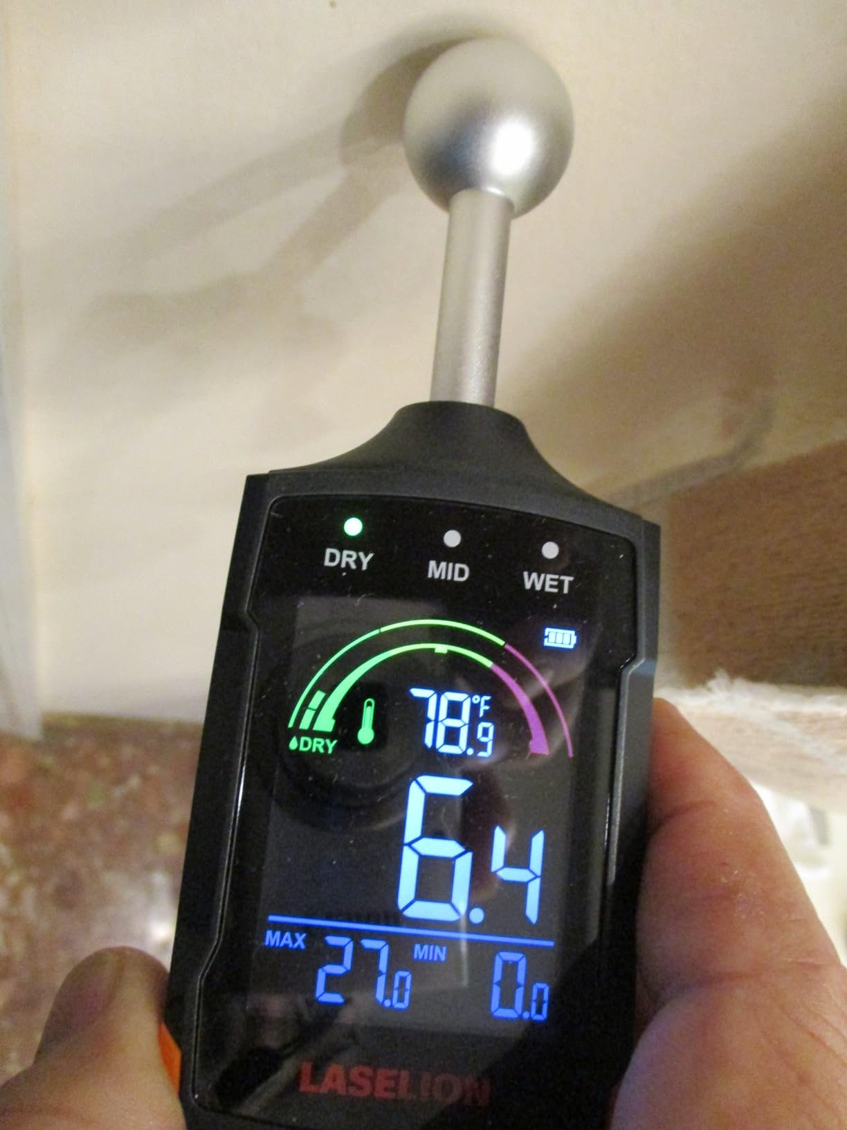 LASELION MS04 Pinless Moisture Meter with Ball Probe for Non-Destructive Area Scans Ideal for Wood Walls and Construction Materials Customizable Humidity Alarms Built-in Flashlight customer photo 2
