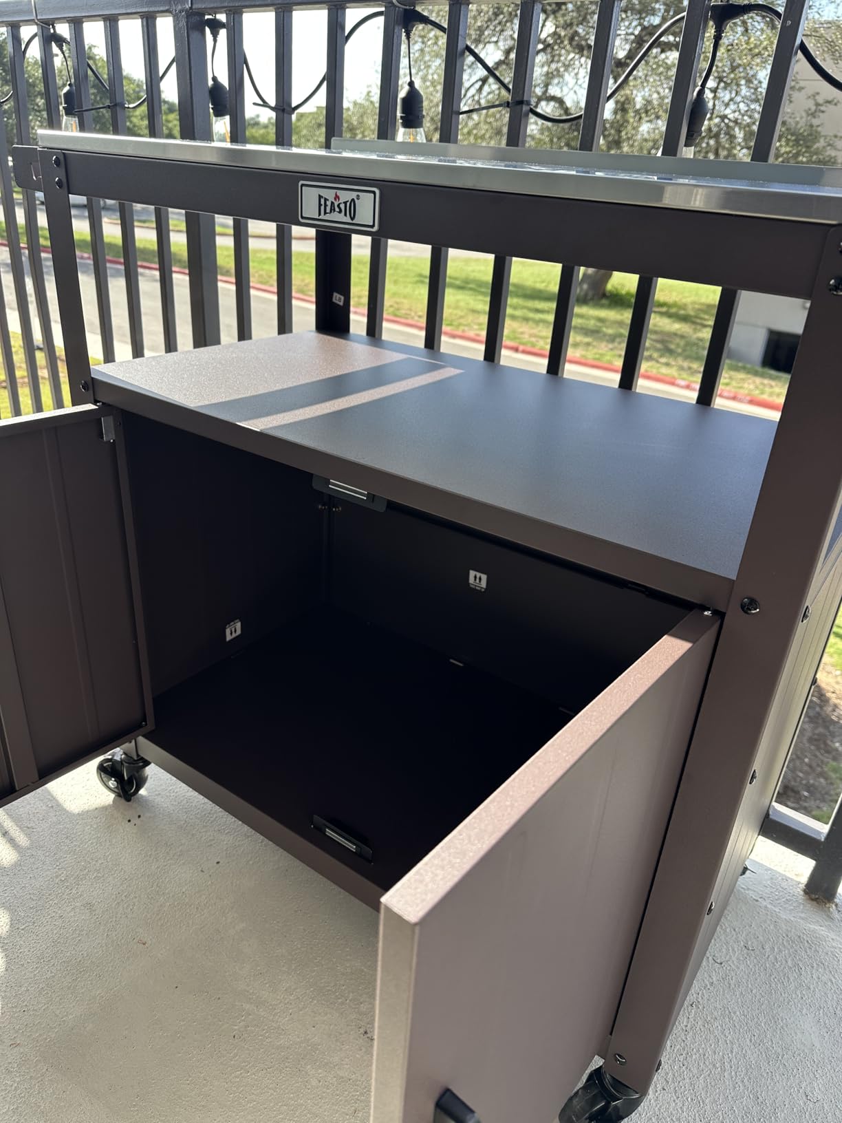 Feasto Outdoor Grill Cart w/Storage Cabinet, Stainless Steel Top, Black customer photo 1