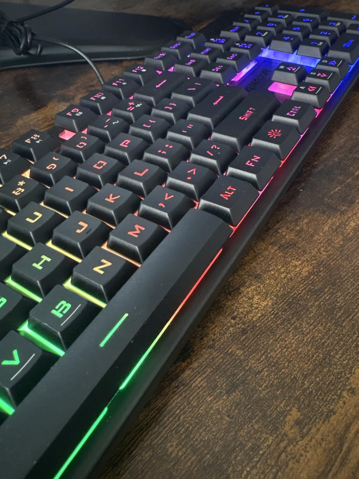 Redragon K521 Upgrade Rainbow LED Gaming Keyboard, 104 Keys Wired Mechanical Feeling Keyboard with Multimedia Keys, One-Touch Backlit, Anti-Ghosting, Compatible with PC, Mac, PS4/5, Xbox customer photo 2