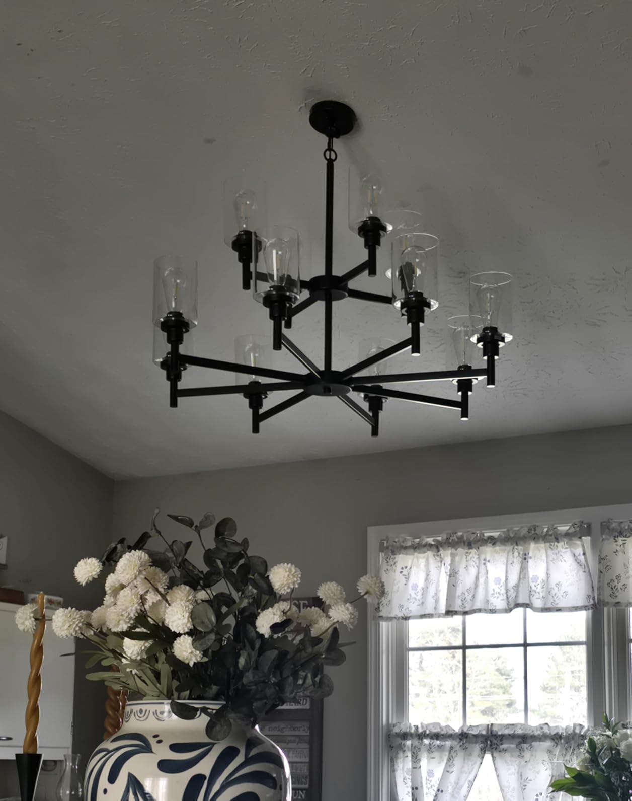 Black Farmhouse Chandeliers for Dining Room Light Fixtures Over Table customer photo 1