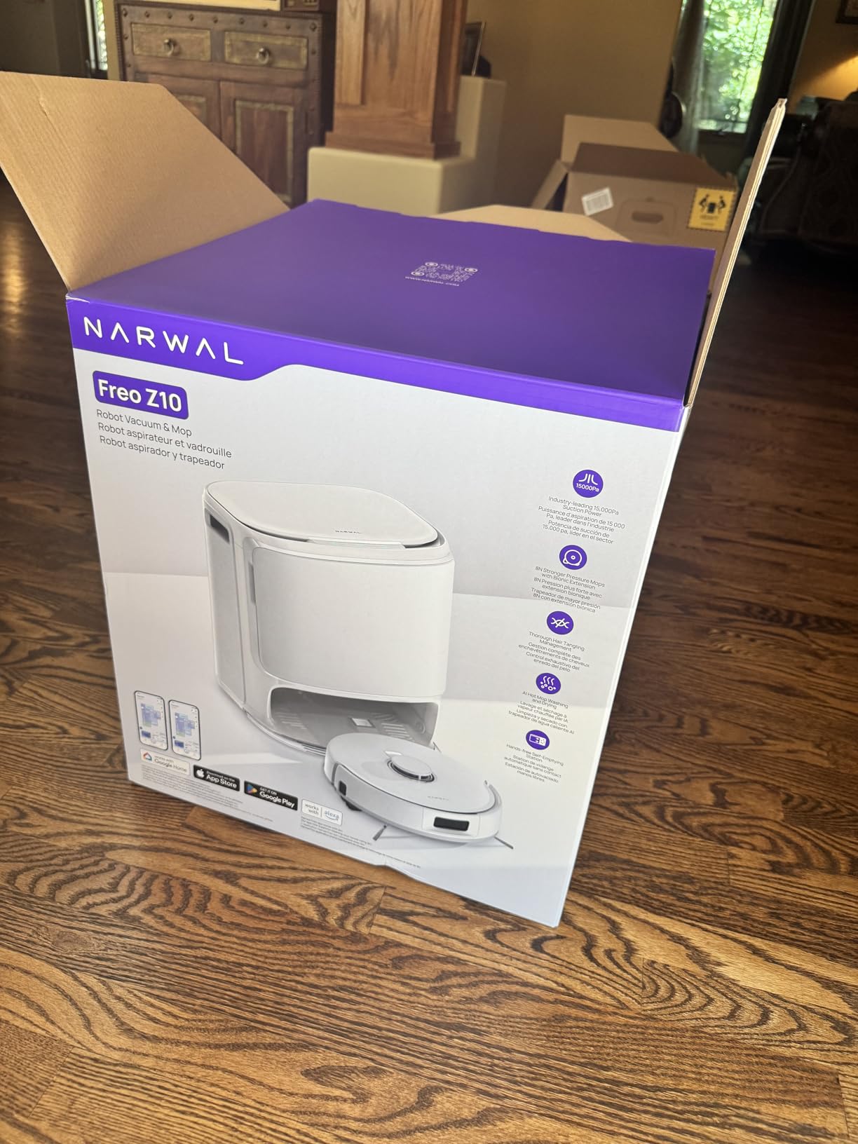 NARWAL Freo Z10 Robot Vacuum and Mop Combo, 15000Pa, Self Emptying customer photo 2