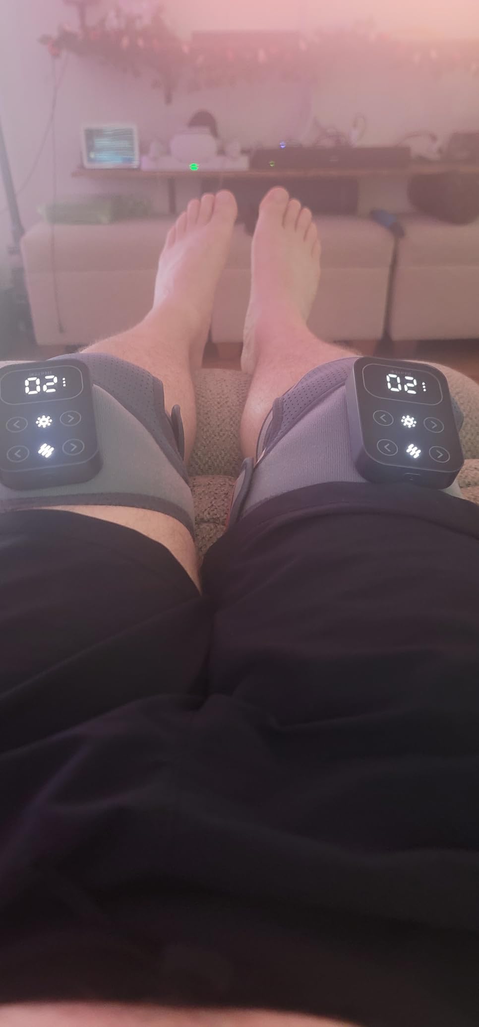 IKEEPFIT Cordless Knee Massager with Heat Vibration for Pain Relief, MAXwarm 4.0[2026 Upgraded] - Electric Heated Knee Brace with 5 Heat Levels and 3 Massage Mode, Gifts for Men Women (Grey, Pair) customer photo 2