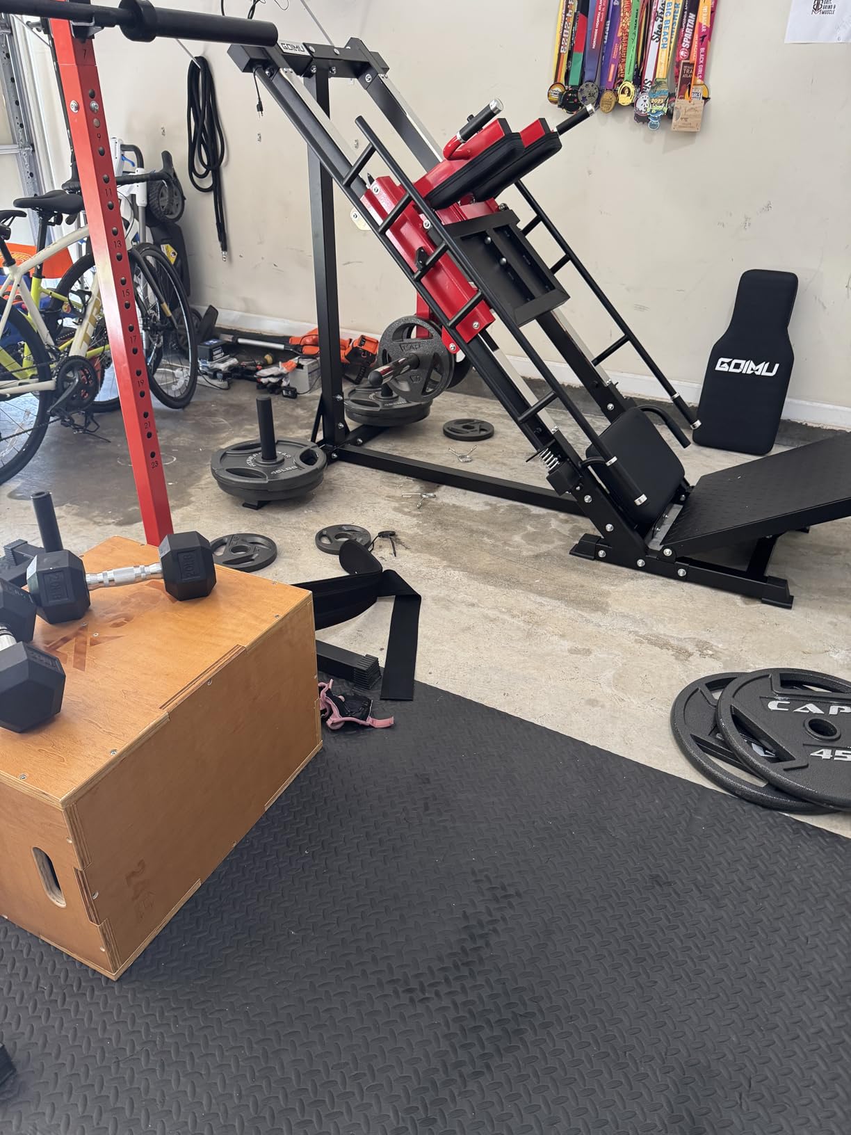 Leg Press Hack Squat Machine with Back Support Cushion, 3 in 1 Adjustable Leg Press Machine with Quad Track Roller System, Hack Squat Machine customer photo 2