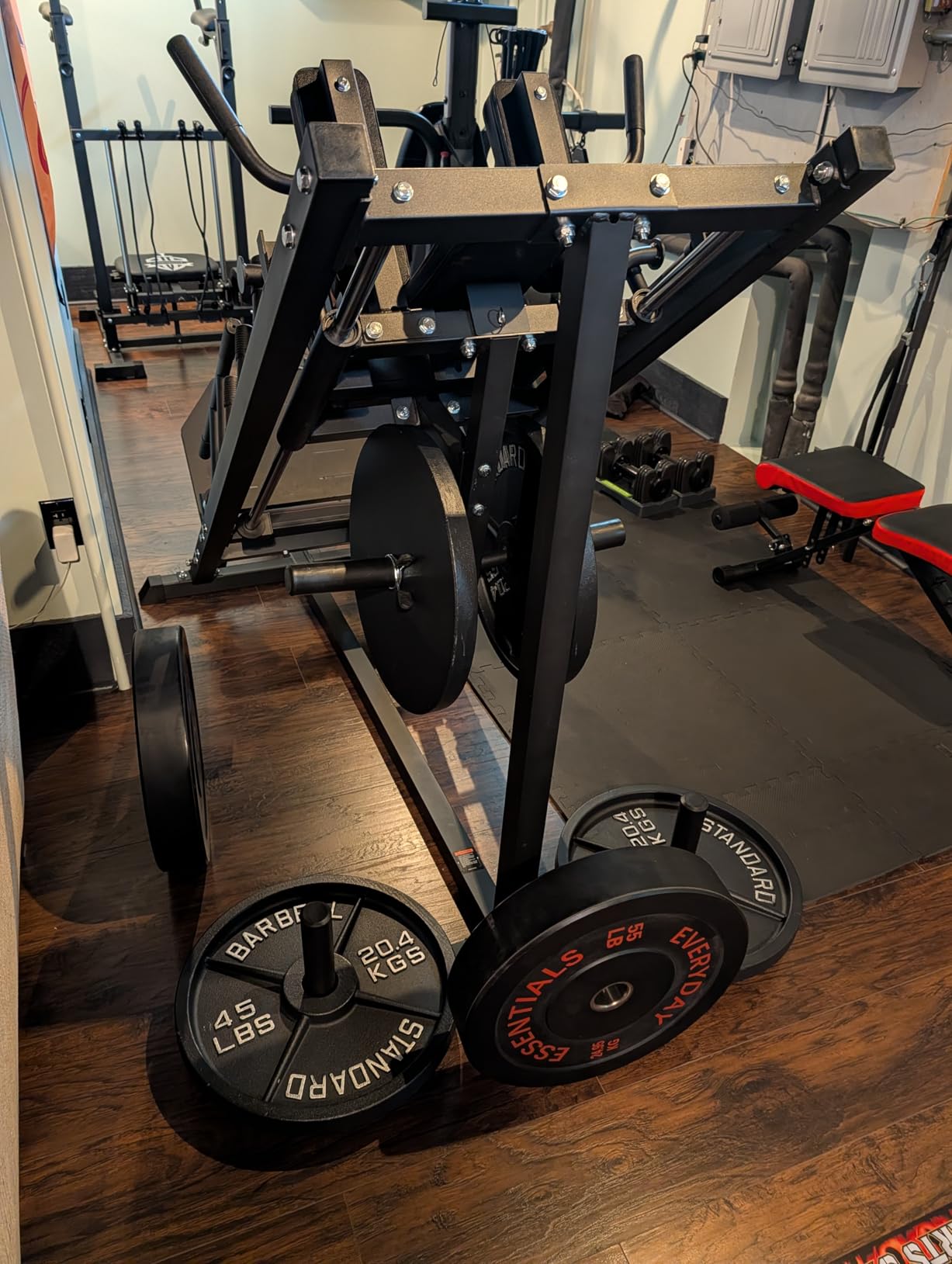 Mdeam Leg Press Hack Squat Machine,Leg Press Machine with Linear Bearing | 2-in-1,45-Degree Hack Squat for Home Gym,Diamond-Plated Footplate,Strength Training for Quads, Hamstring, Glutes, Calves customer photo 1
