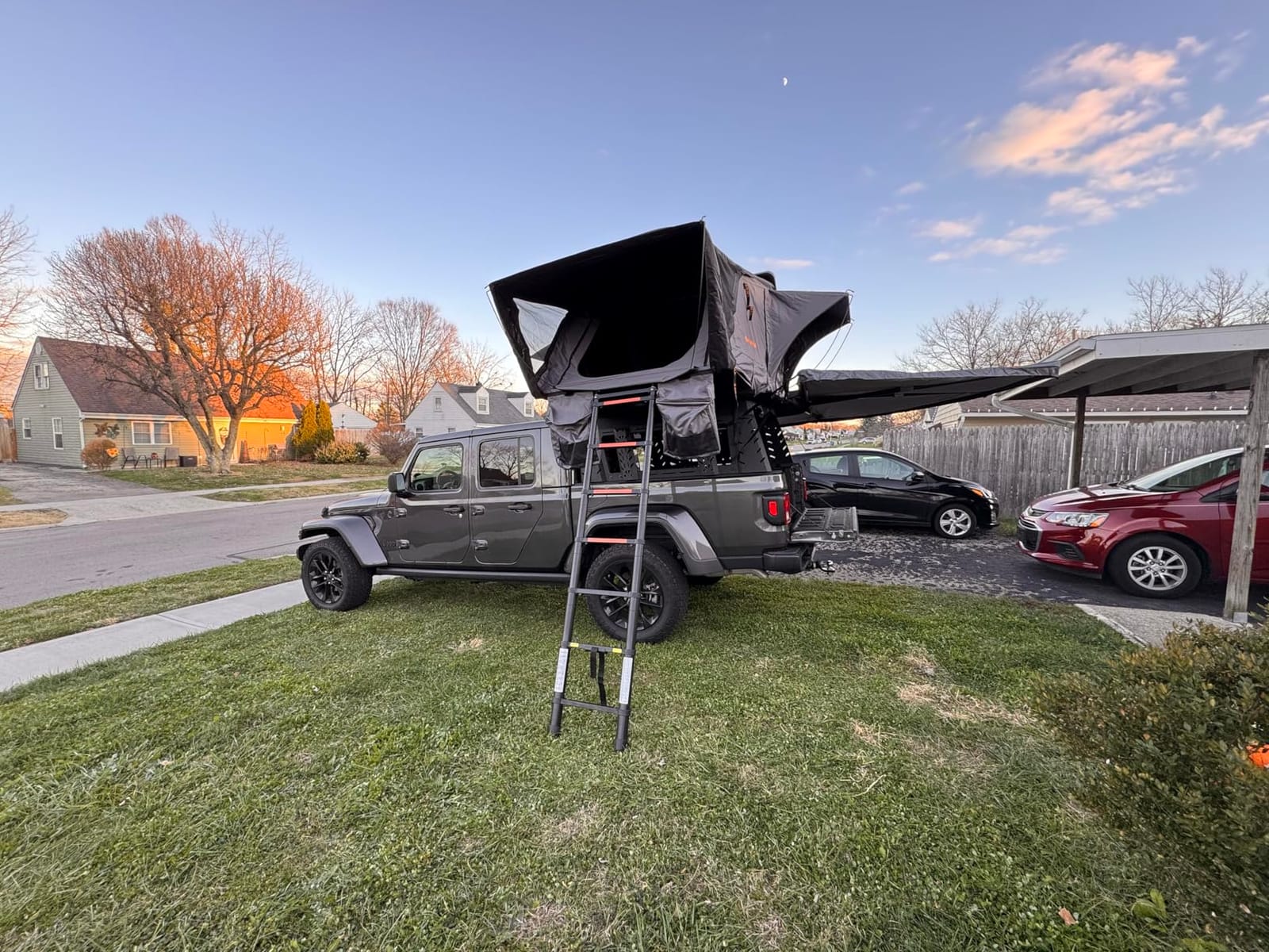SanHima Vehicle Awning 4.6x6.6ft, SUV/Truck Roof Rack Pull Out Side Awning customer photo 2