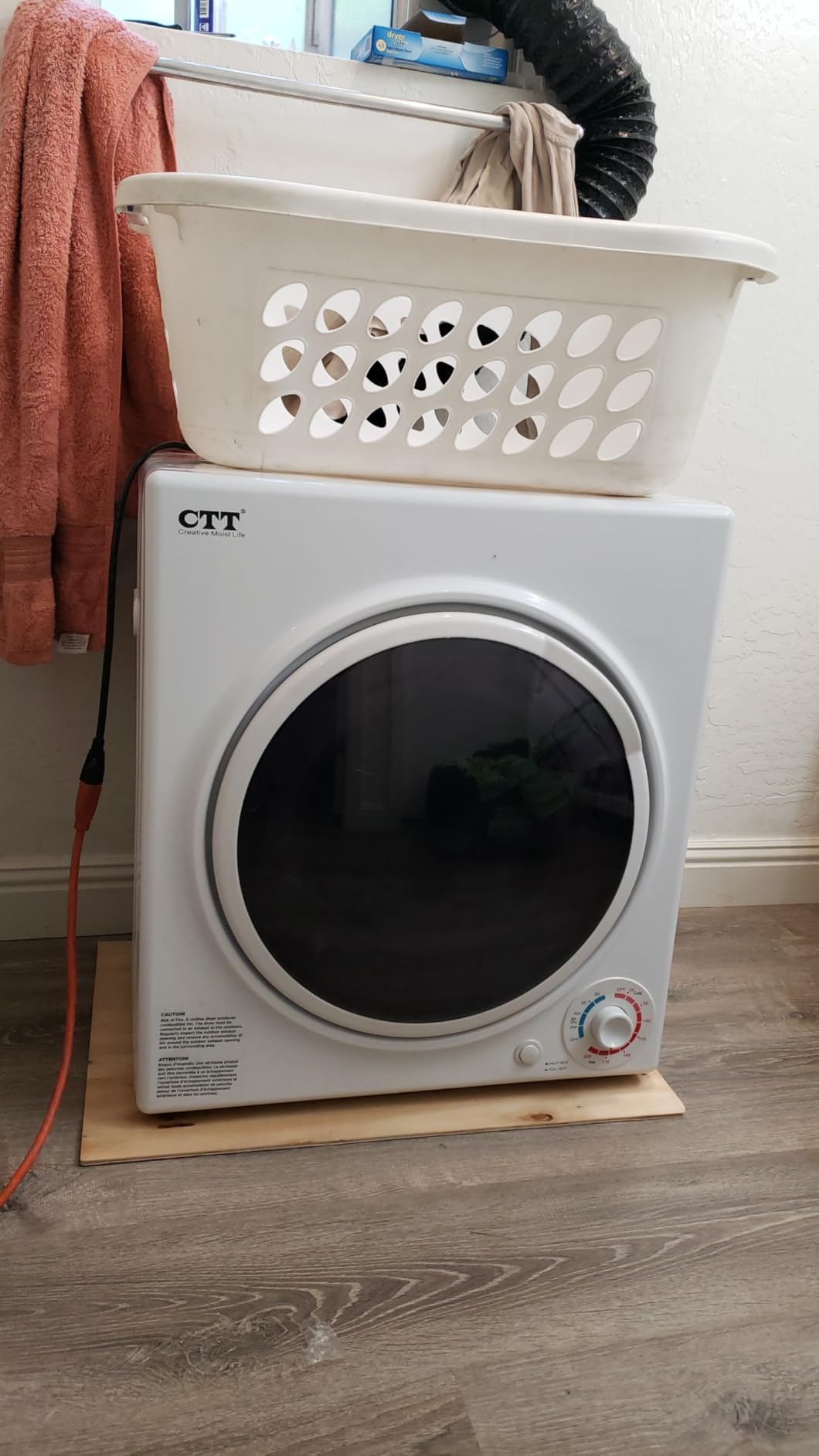 CTT 3.5 Cu. Ft. Clothes Dryer, 1500W Electric Dryers for Clothes, 110V Electric Clothes Dryer with Stainless Steel Drumble for 13.2 lbs. with 4 Automatic Drying Modes (White) customer photo 1