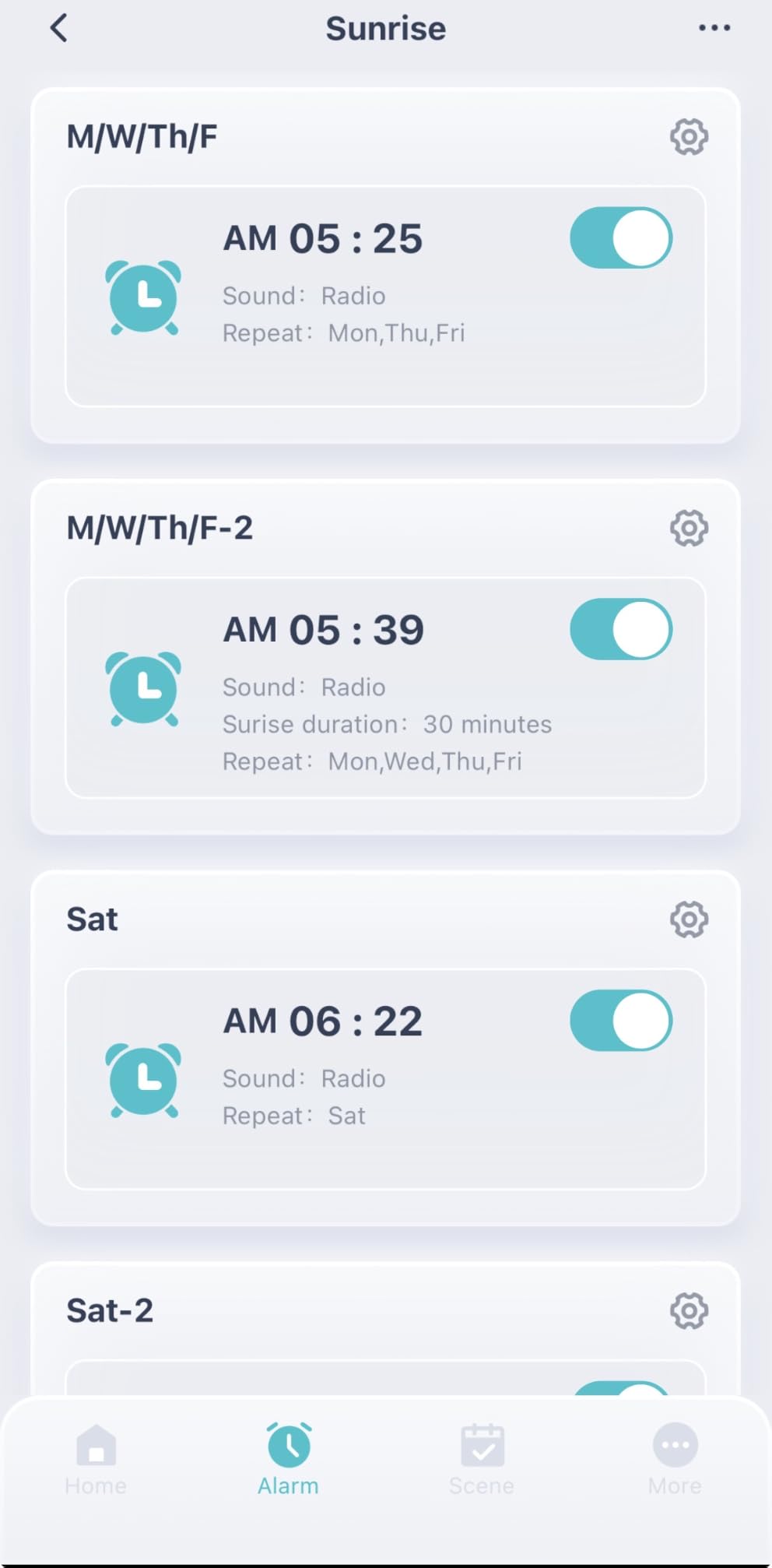 Smart Sunrise Alarm Clock with No Signup APP Control & Wake-Up Light, 4 Alarms, Sound Machine, FM Radio, Wireless Speaker, White customer photo 1