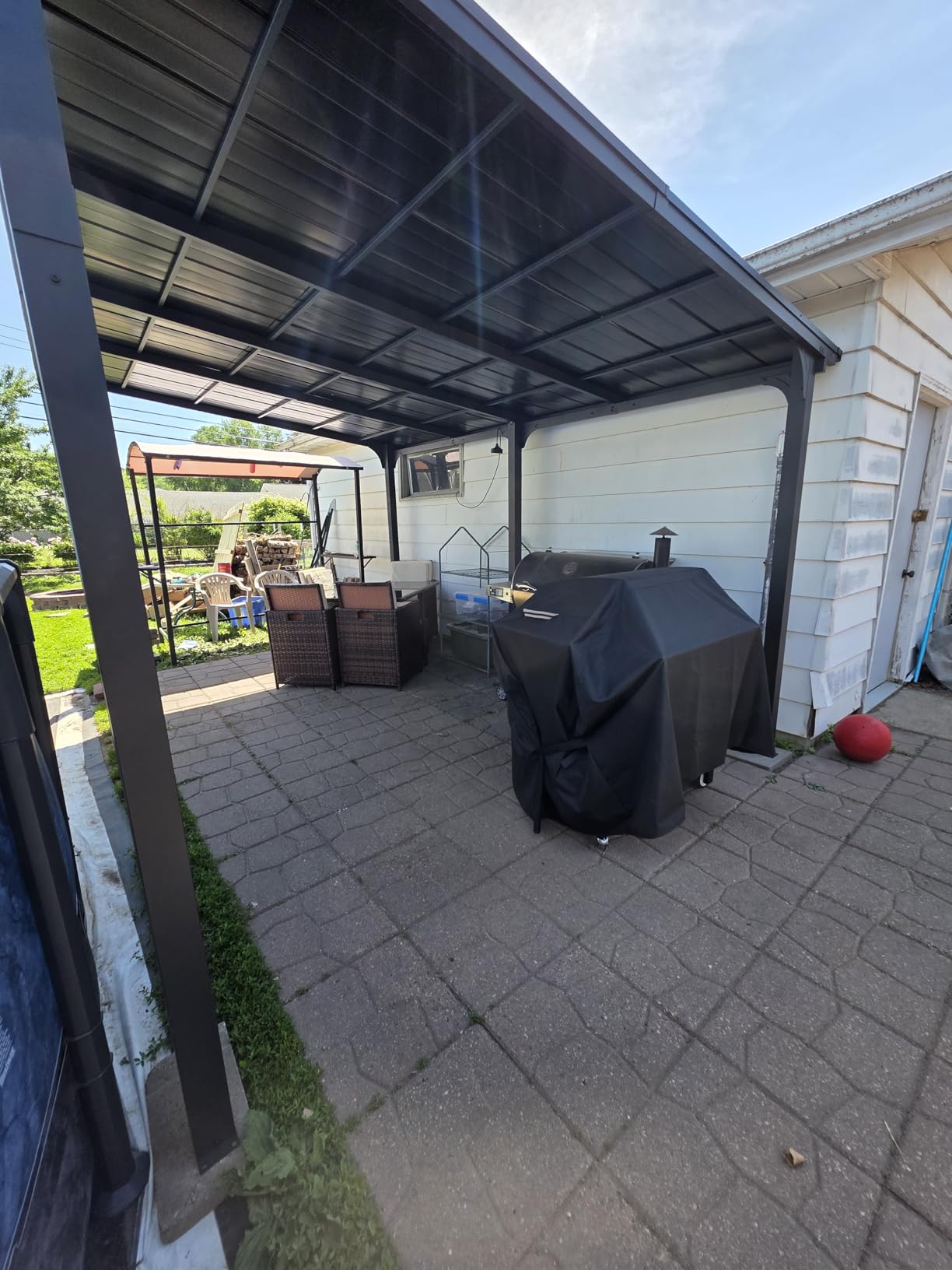Covered Outdoor Grill Gazebo 6x12 with Side Shelf and Bottle Opener, Black customer photo 2