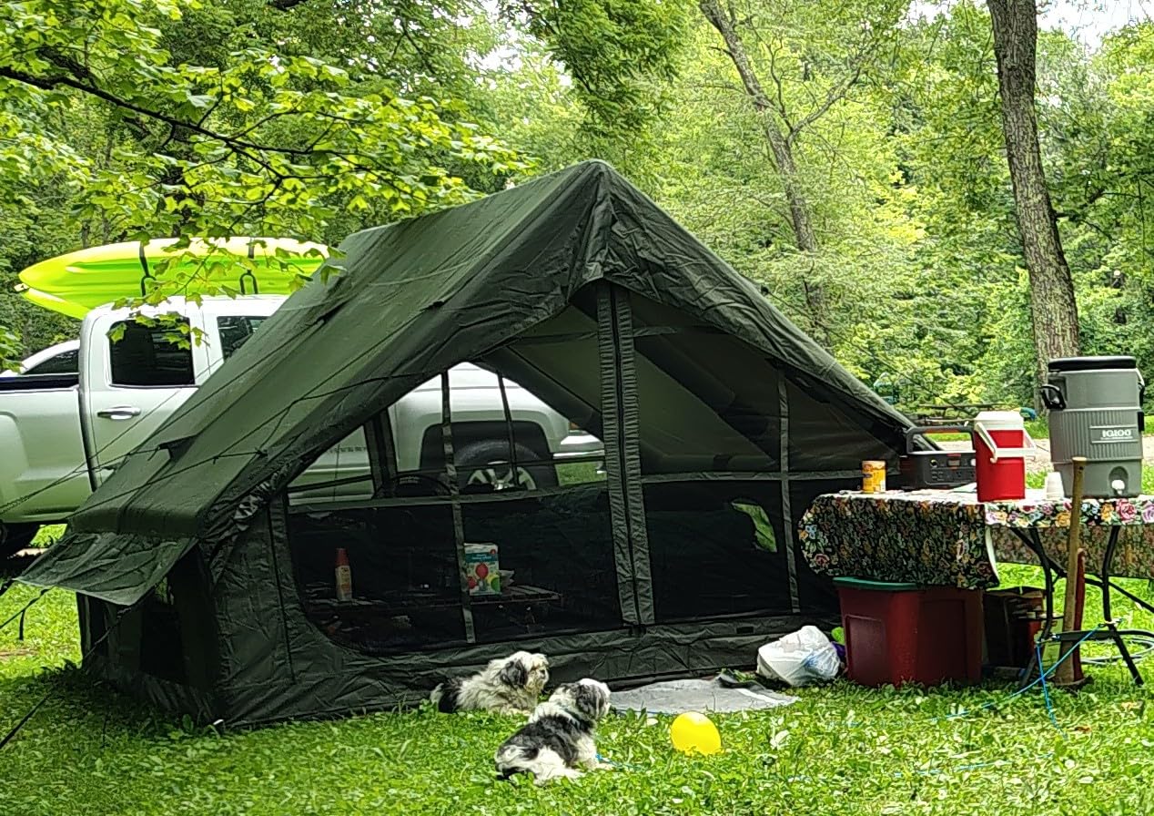 Inflatable Camping Tent w/Hand Pump Mesh Win-Door 63/129SQ FT customer photo 1