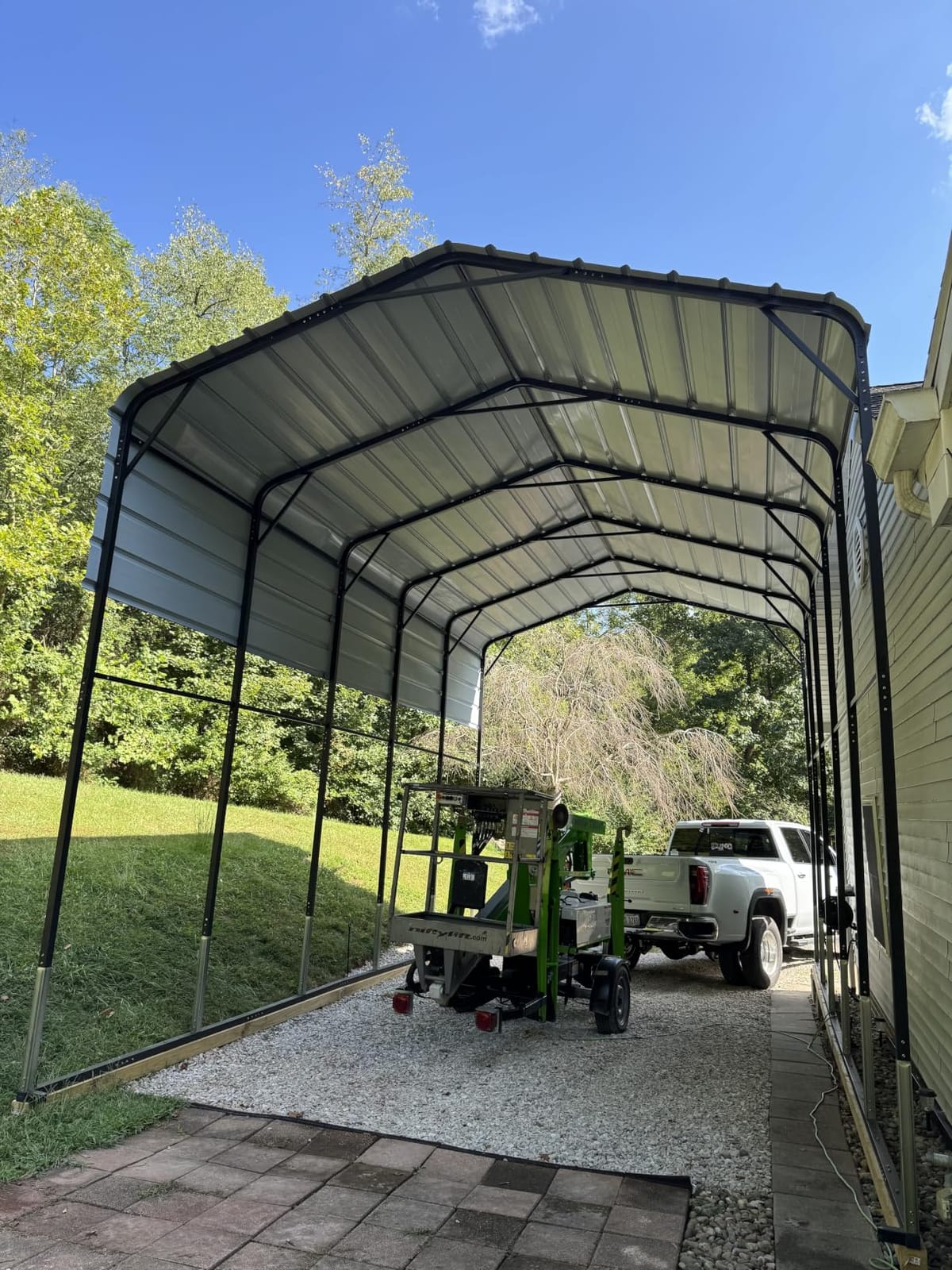 EROMMY 14x25x13 FT RV Metal Carport, Heavy Duty Galvanized Steel Roof Shelter with Reinforced Steel Frame, Outdoor Garage for RV, Travel Trailer, Truck, Boat and SUV, Gray customer photo 1