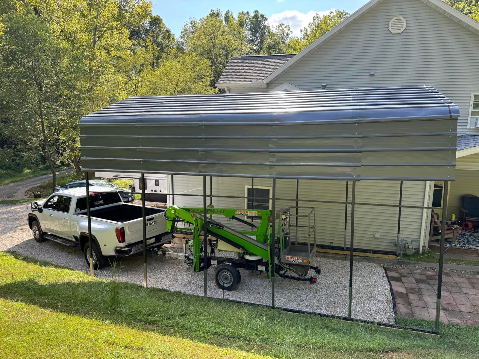 EROMMY 14x25x13 FT RV Metal Carport, Heavy Duty Galvanized Steel Roof Shelter with Reinforced Steel Frame, Outdoor Garage for RV, Travel Trailer, Truck, Boat and SUV, Gray customer photo 2