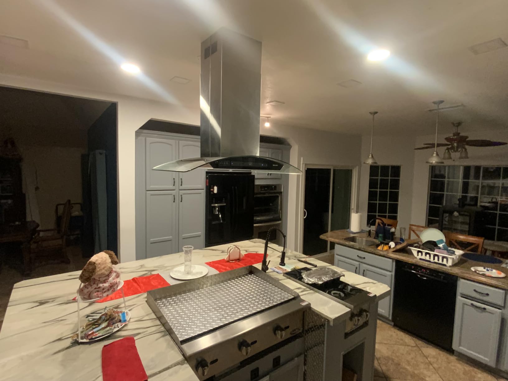 BRANO Island Range Hood 36 Inch 900 CFM, Voice & Gesture & Touch Control | Tempered Glass Kitchen Vent Hood with 4-Speed Exhaust Fan, Ducted/Ductless Convertible, Memory Mode, 2 Charcoal Filters customer photo 1
