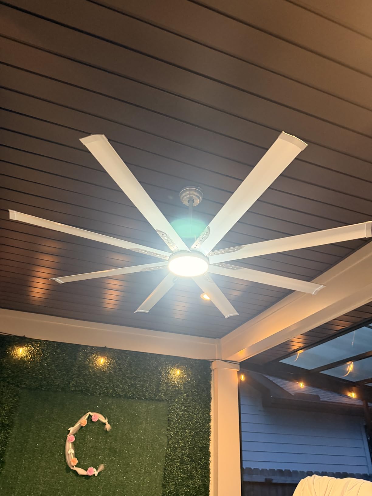 72 In Industrial Large Celing Fan No Light,8 Aluminum Blades,Matte Black customer photo 1