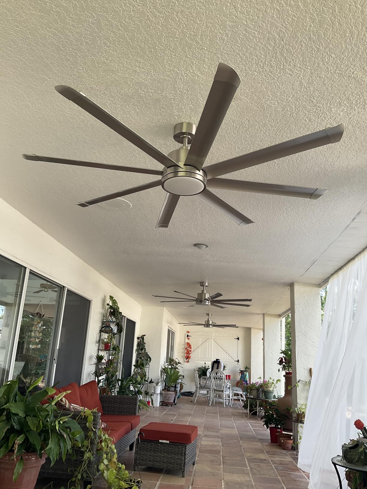 ZMISHIBO 96 Inch Ceiling Fans with Lights,8 Aluminum Reversible Blades customer photo 2