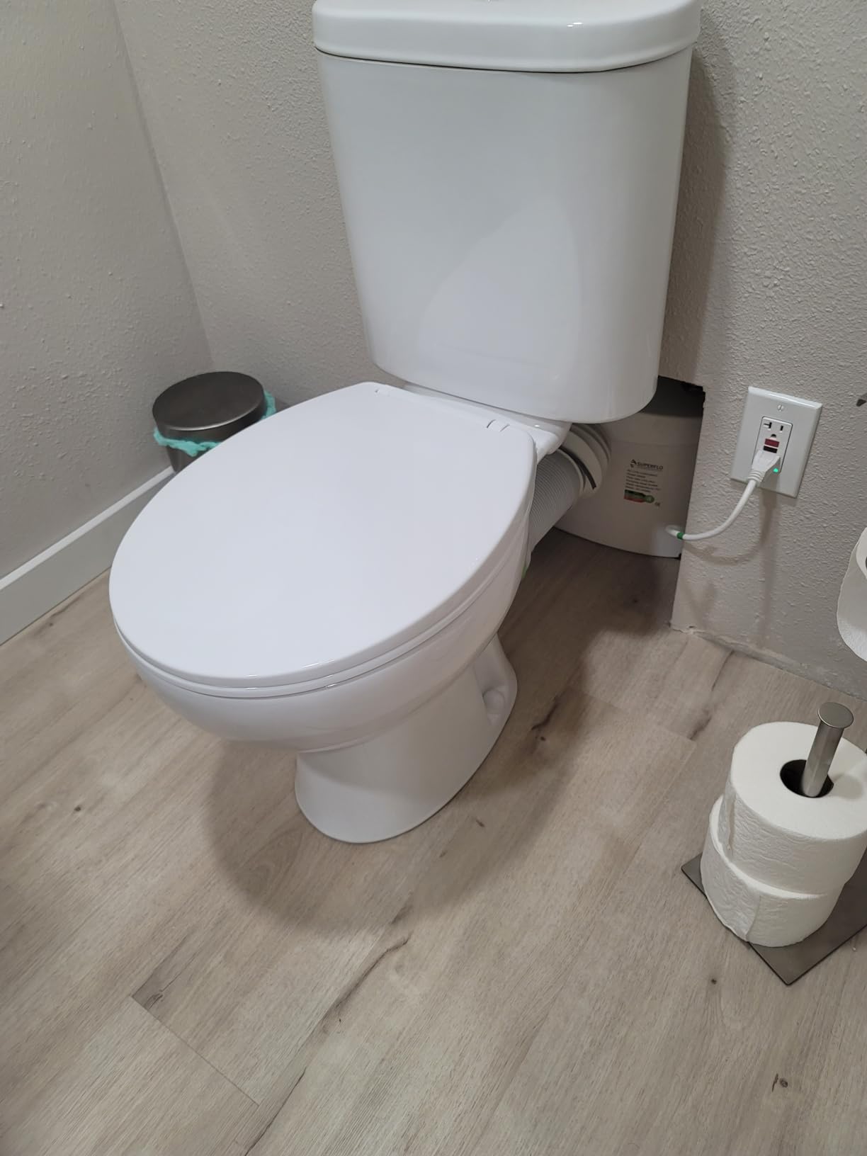 Simple Project Macerating Toilet System with 4-Inlet＆500W Macerator Pump | Upflush Toilet for Basement, Powerful 1.6GPF Flush &Quiet, Durable Pump, Extension Pipe - Easy Install, Space Saving customer photo 2
