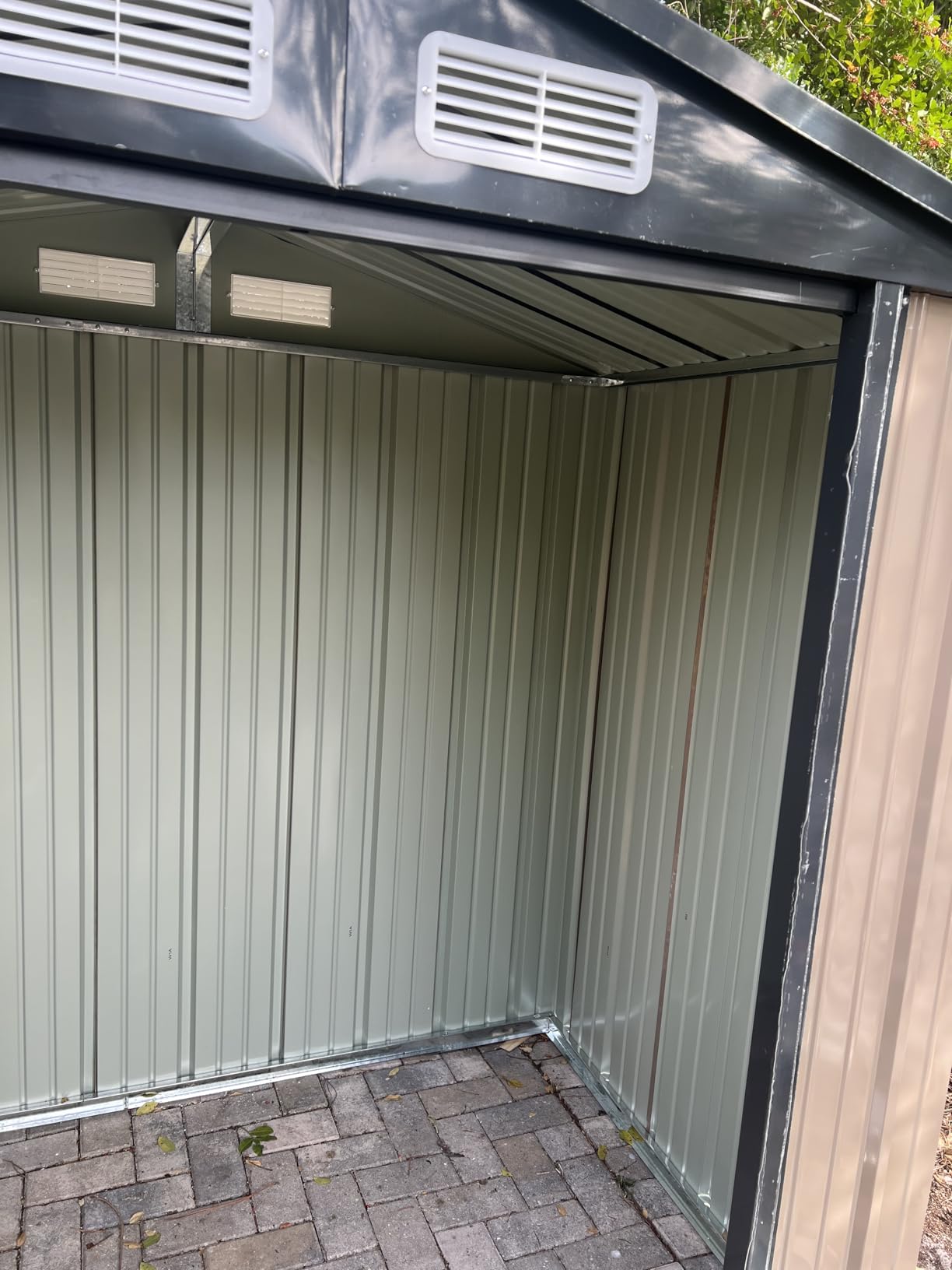 Aoxun 6x4 FT Metal Outdoor Steel Shed Light Brown customer photo 2