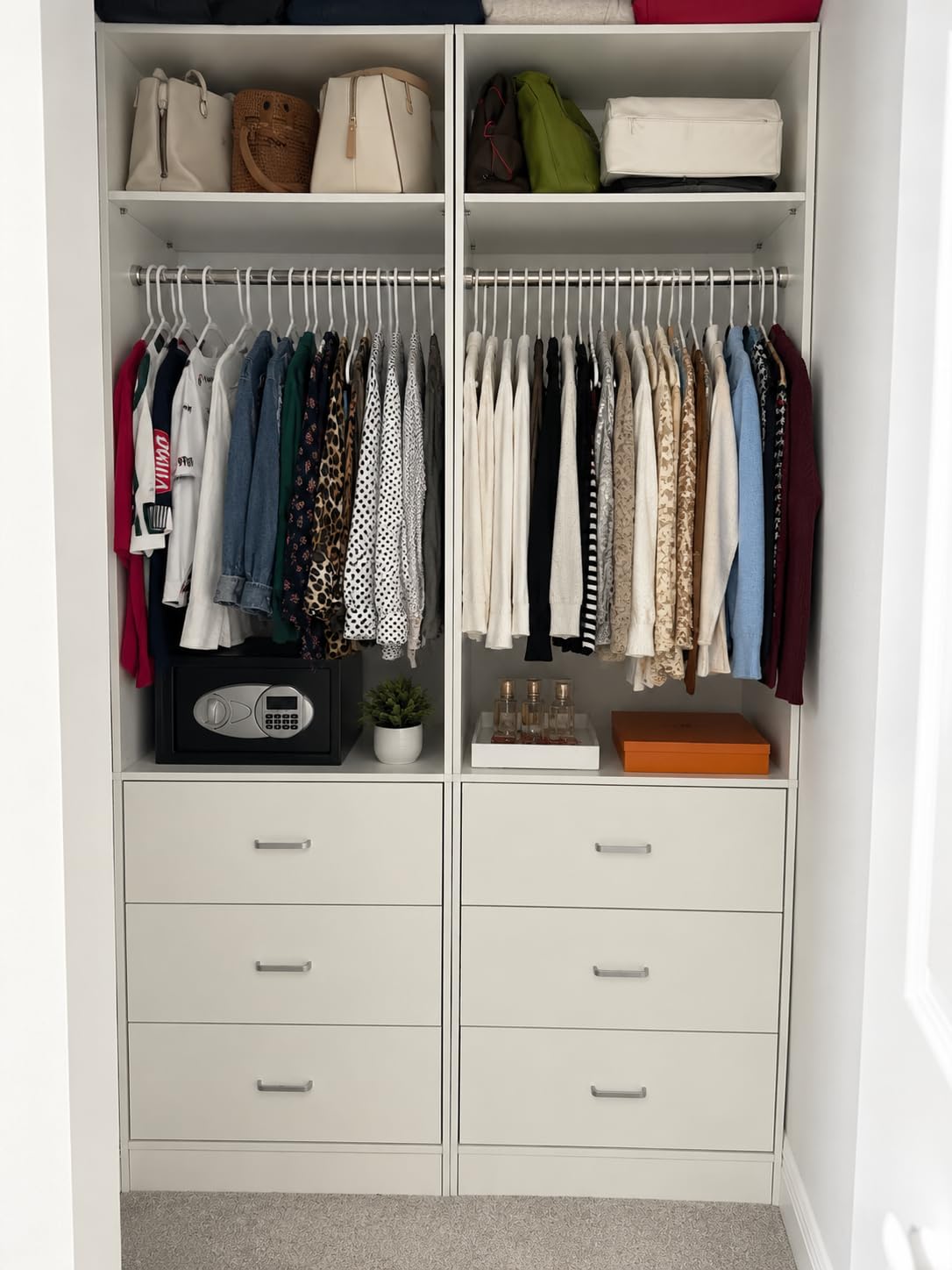 Besiost 8FT Closet Systems with 12 Wood Drawers, Closet System Set of 4 | 96