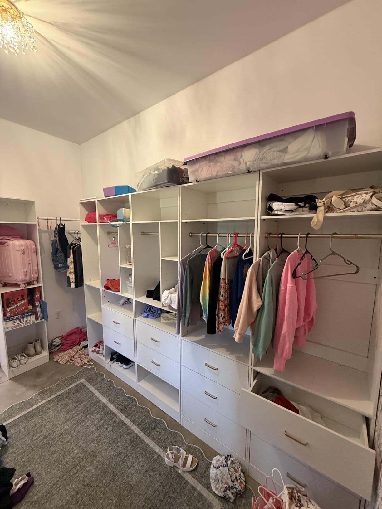 Besiost 8FT Closet Systems with 12 Wood Drawers, Closet System Set of 4 | 96