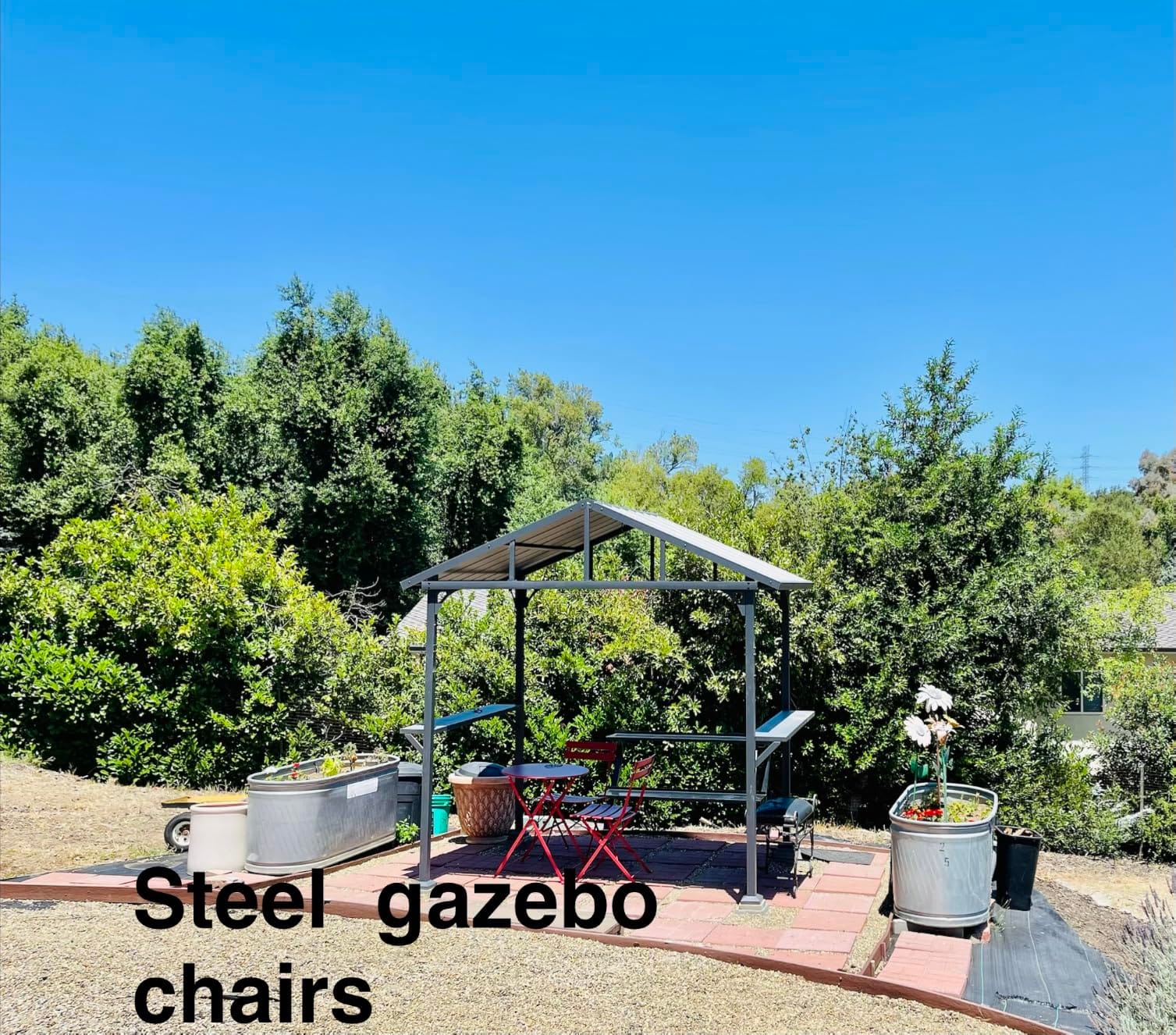 Kurapika 8' x 5' Hardtop BBQ Outdoor Gazebo,Waterproof Sloping Roof, Bar with Tool Hooks, Smoke-Venting Iron Canopy for Patio, Yard,Garden,Familie Party customer photo 2