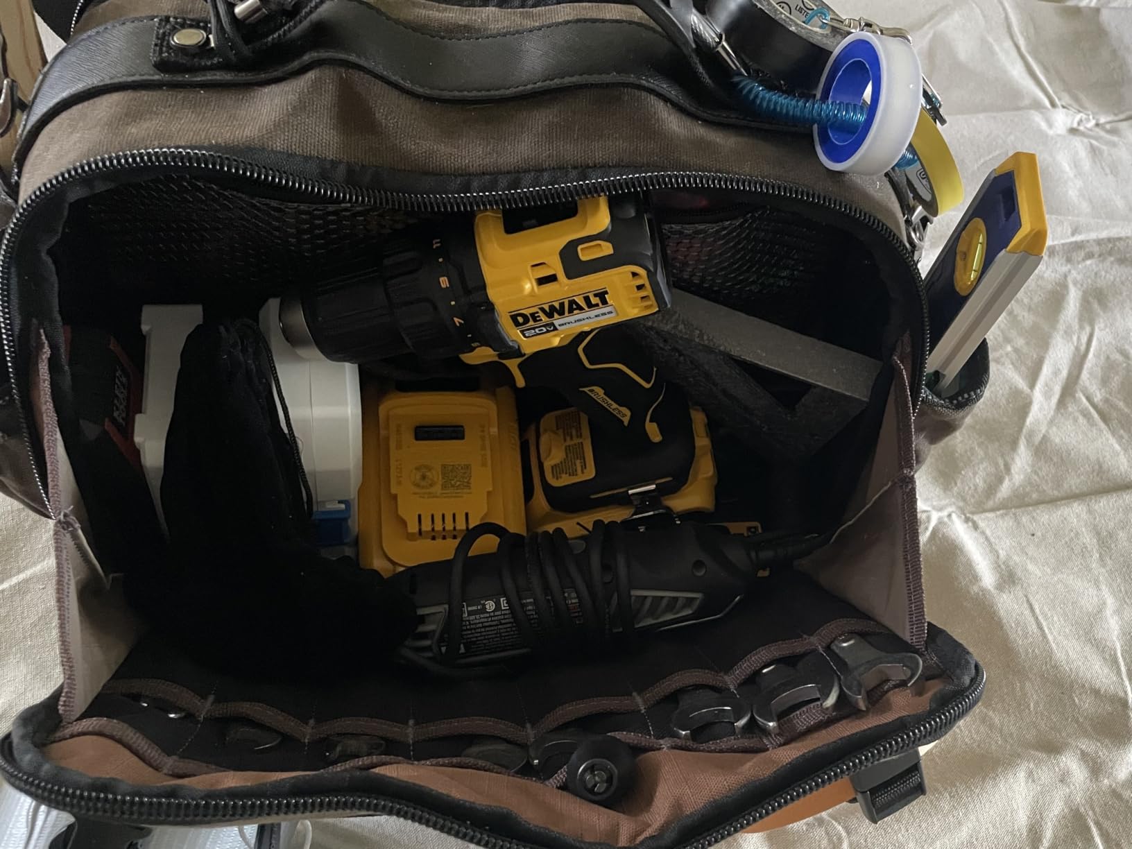 WELKINLAND 53Pockets Hard-Bottom HVAC Bag, Dual-Open Electrician Tool Bags customer photo 1