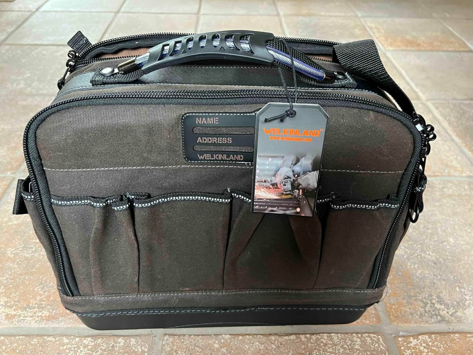WELKINLAND 53Pockets Hard-Bottom HVAC Bag, Dual-Open Electrician Tool Bags customer photo 2