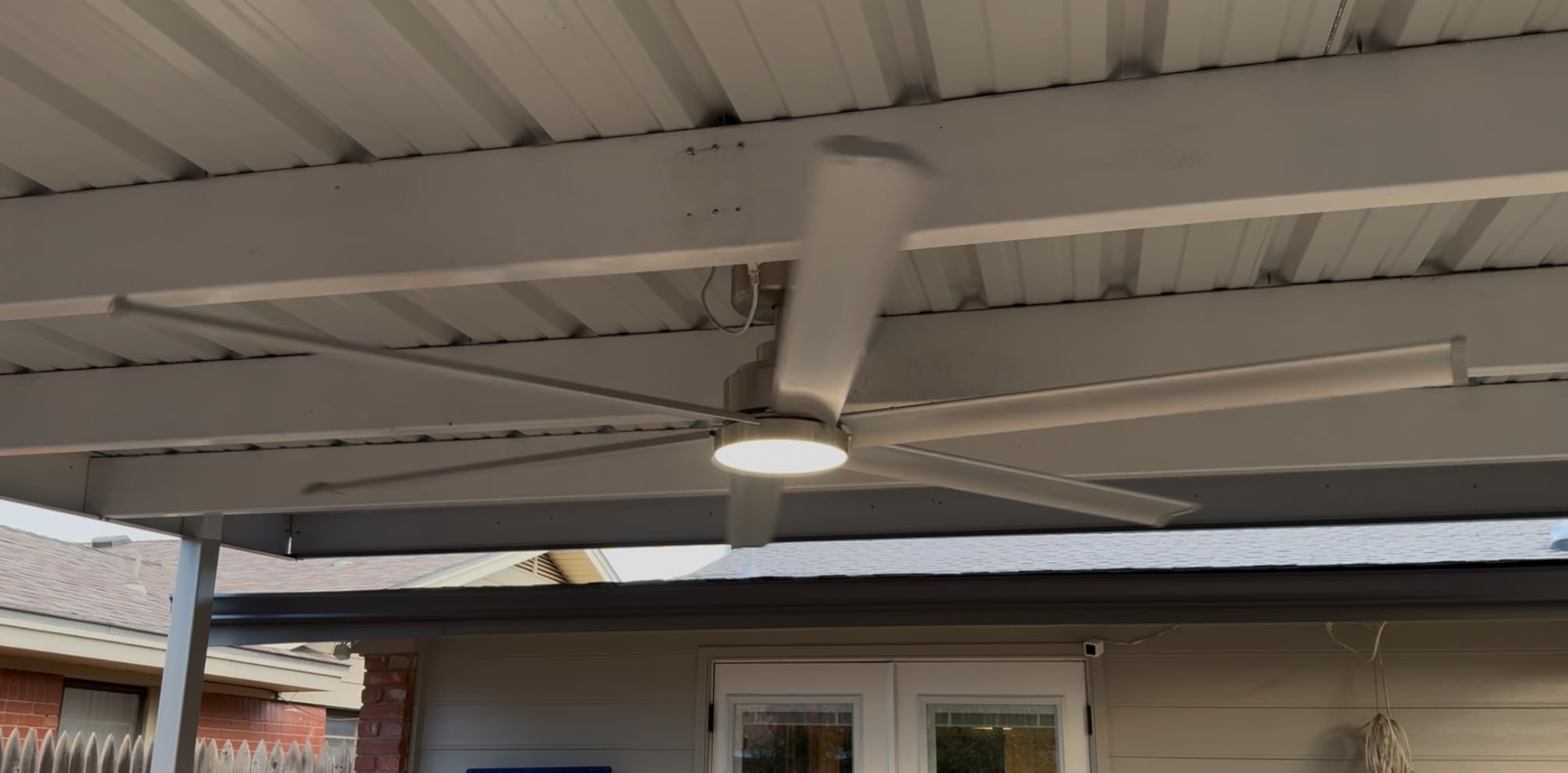 96 Inch Smart Aluminum Ceiling Fan with Light,8ft Black blades High CFM customer photo 2