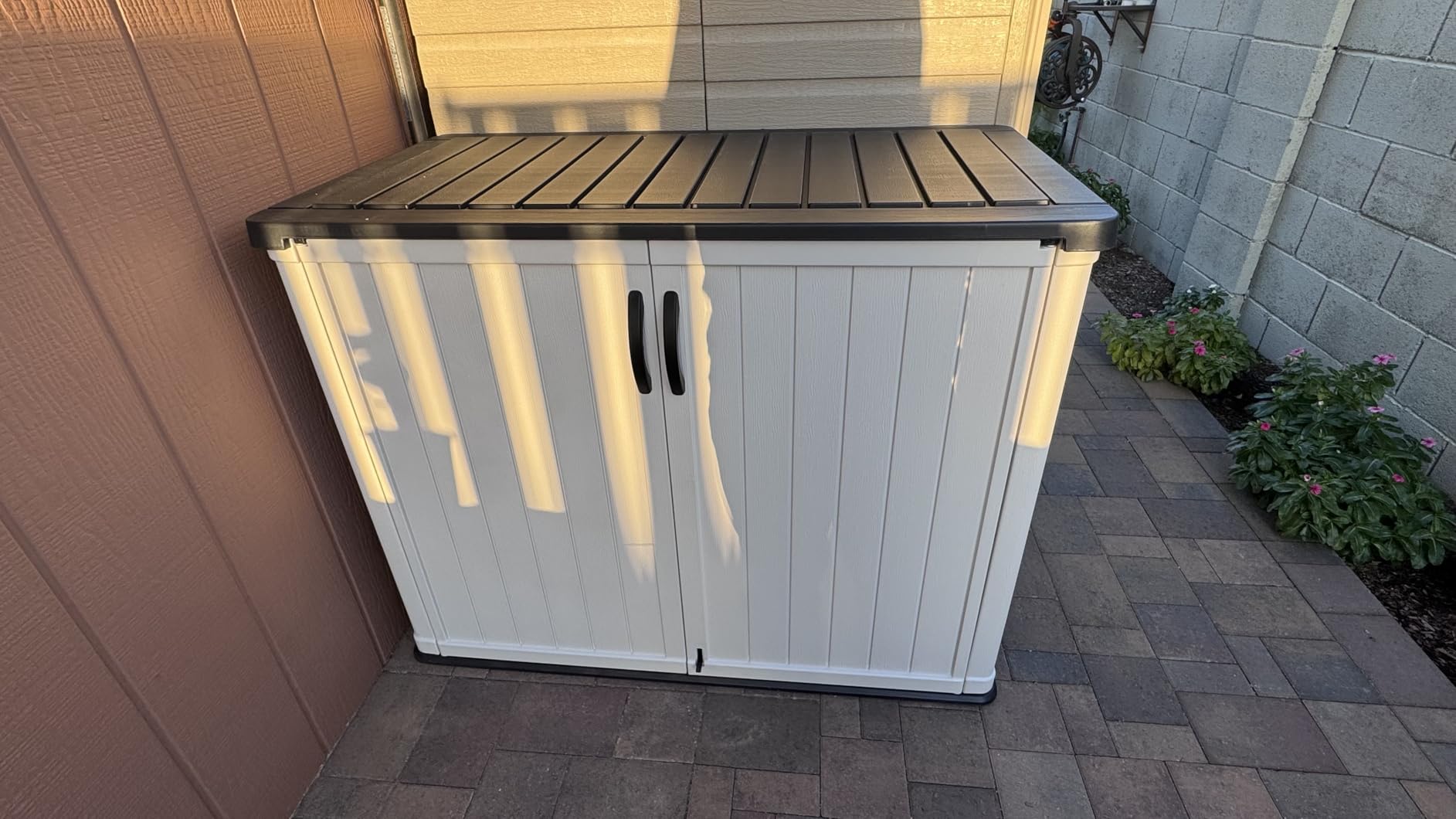 Devoko 50 Cu Ft Outdoor Storage Cabinet - Waterproof Vertical Shed for Patio, Garden & Deck, Heavy-Duty Tool Storage Box for Cushions, Accessories & Equipment, Durable & Weather-Resistant (White) customer photo 1