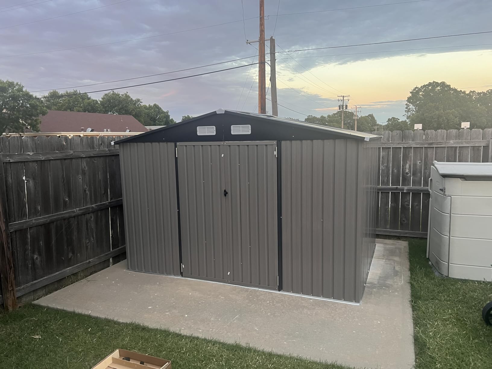 Aoxun 12x20x9.3FT Metal Storage Shed Outdoor Large Garage Shed Garden Tool customer photo 1