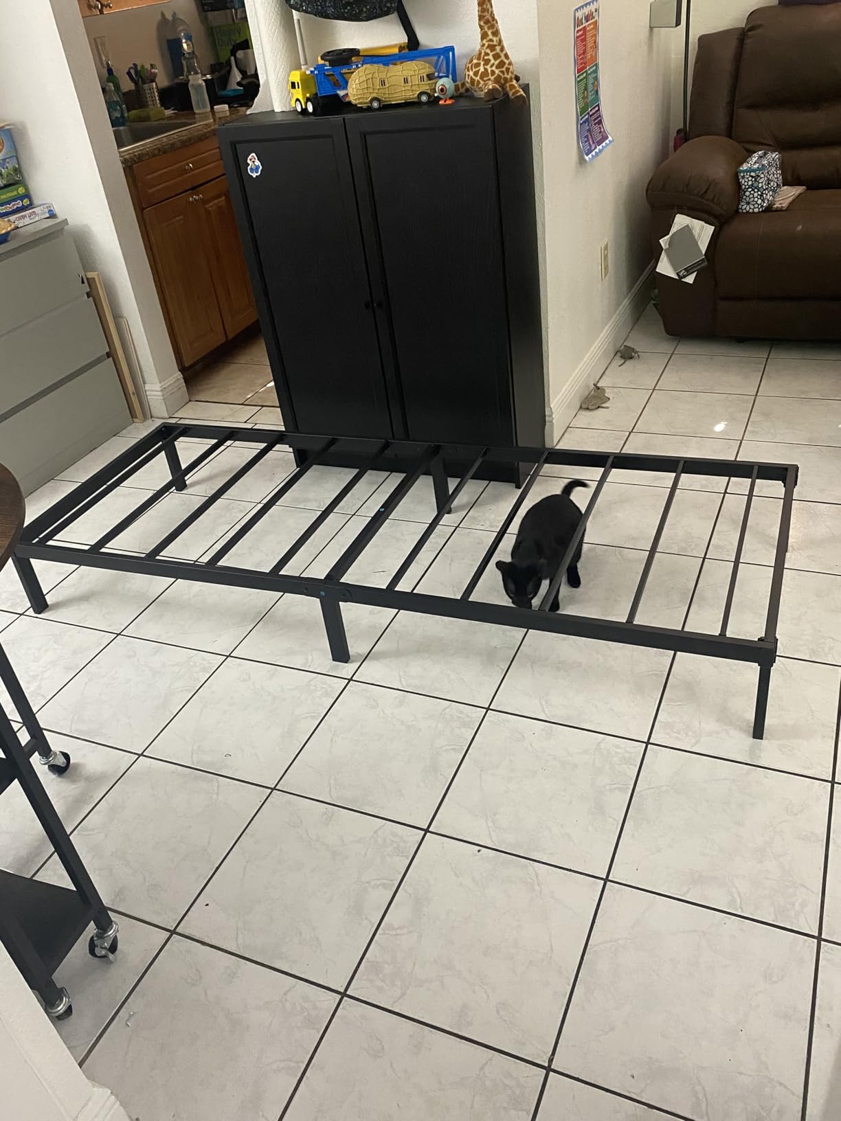 DiaOutro 18 Inch Full XL Bed Frame 80 x 54 Metal Platform, Black customer photo 1