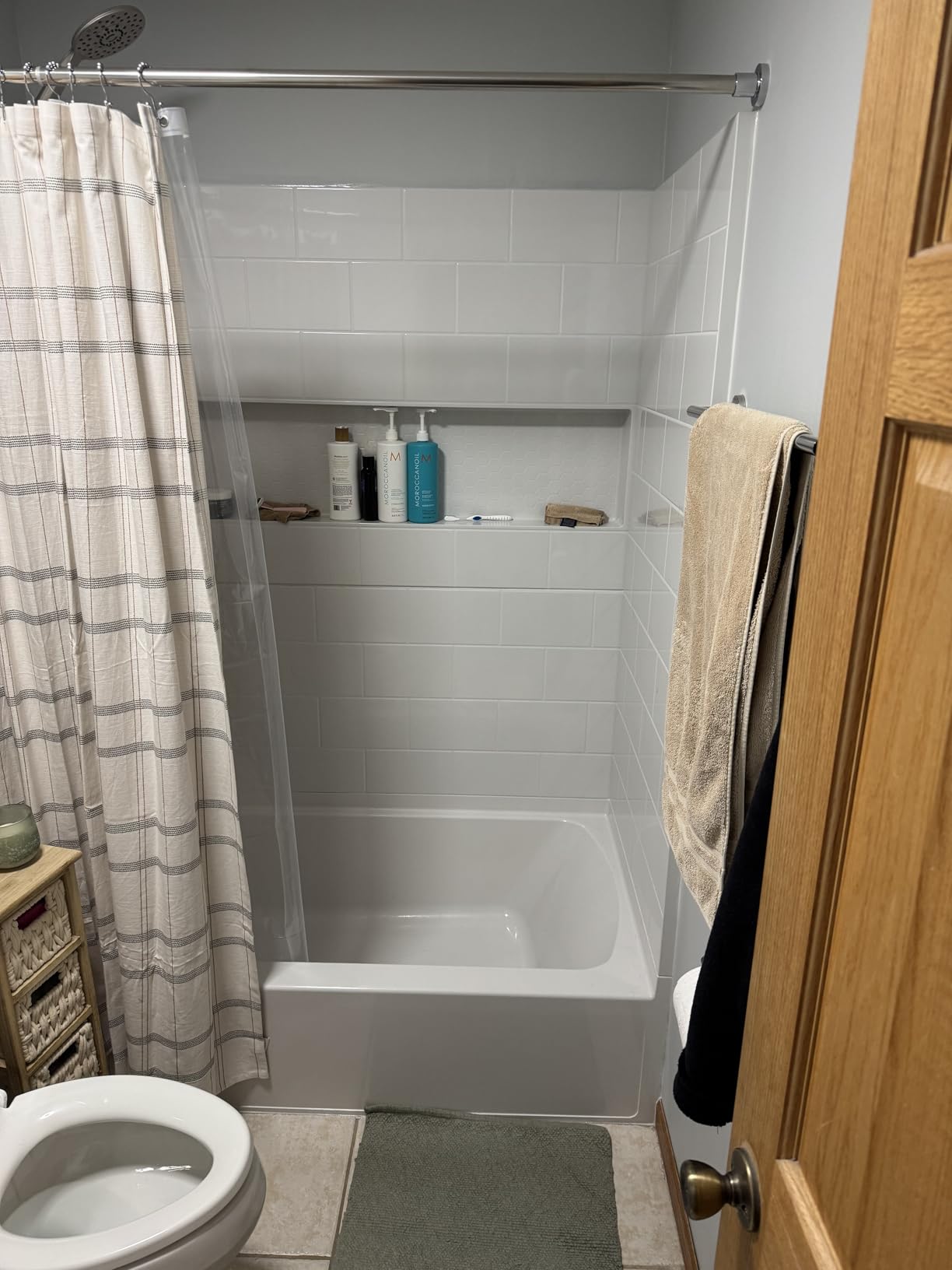 WOODBRIDGE 60” x 32” Four-Piece Direct-to-Stud Alcove Tub Surround with Left-Drain Hole Soaking Bathtub Combo in White customer photo 2