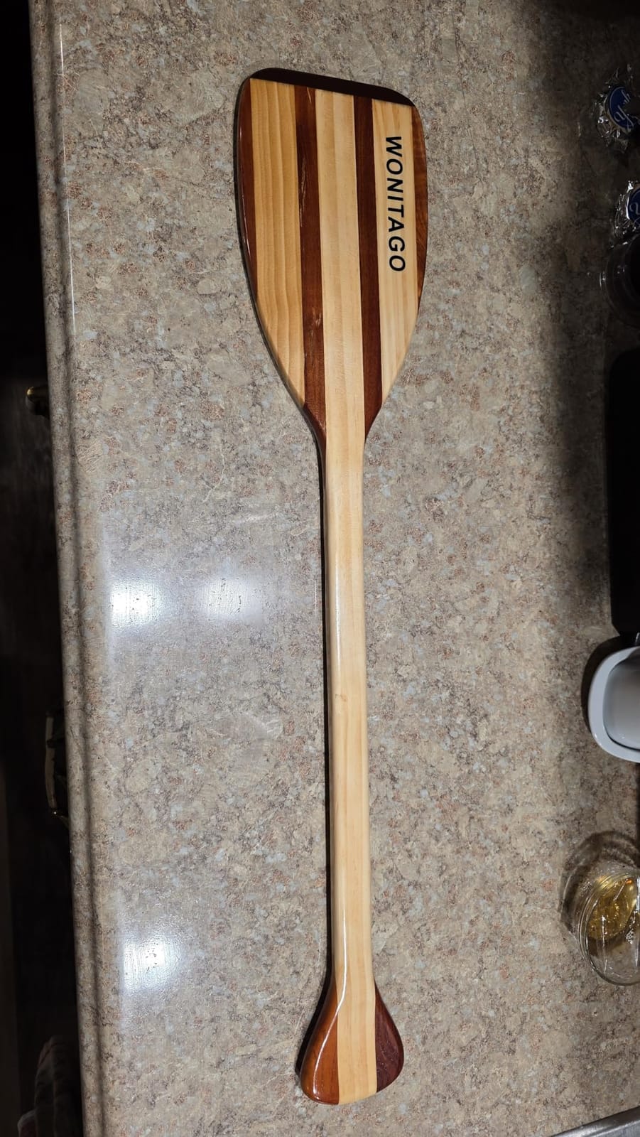 Wooden Canoe Paddle with Anti-Collision Edge, Ergonomic Palm Grip customer photo 1