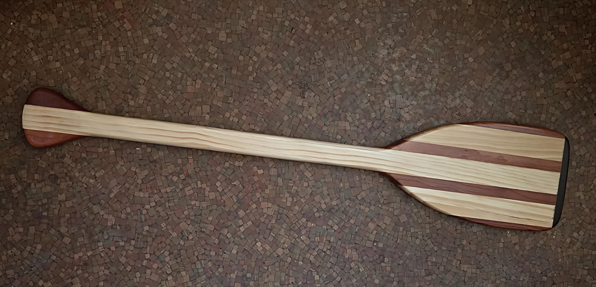 Wooden Canoe Paddle with Anti-Collision Edge, Ergonomic Palm Grip customer photo 2