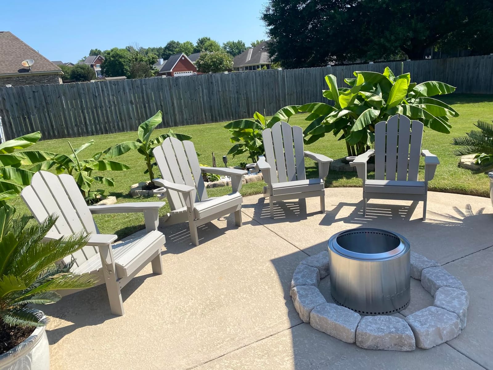 KINGYES Folding Adirondack Chair Set of 2 with Cup Holder, Navy | HDPE All-Weather Patio Chairs, Wooden Textured Lawn Chair for Poolside, Backyard, Deck, Fire Pit customer photo 2