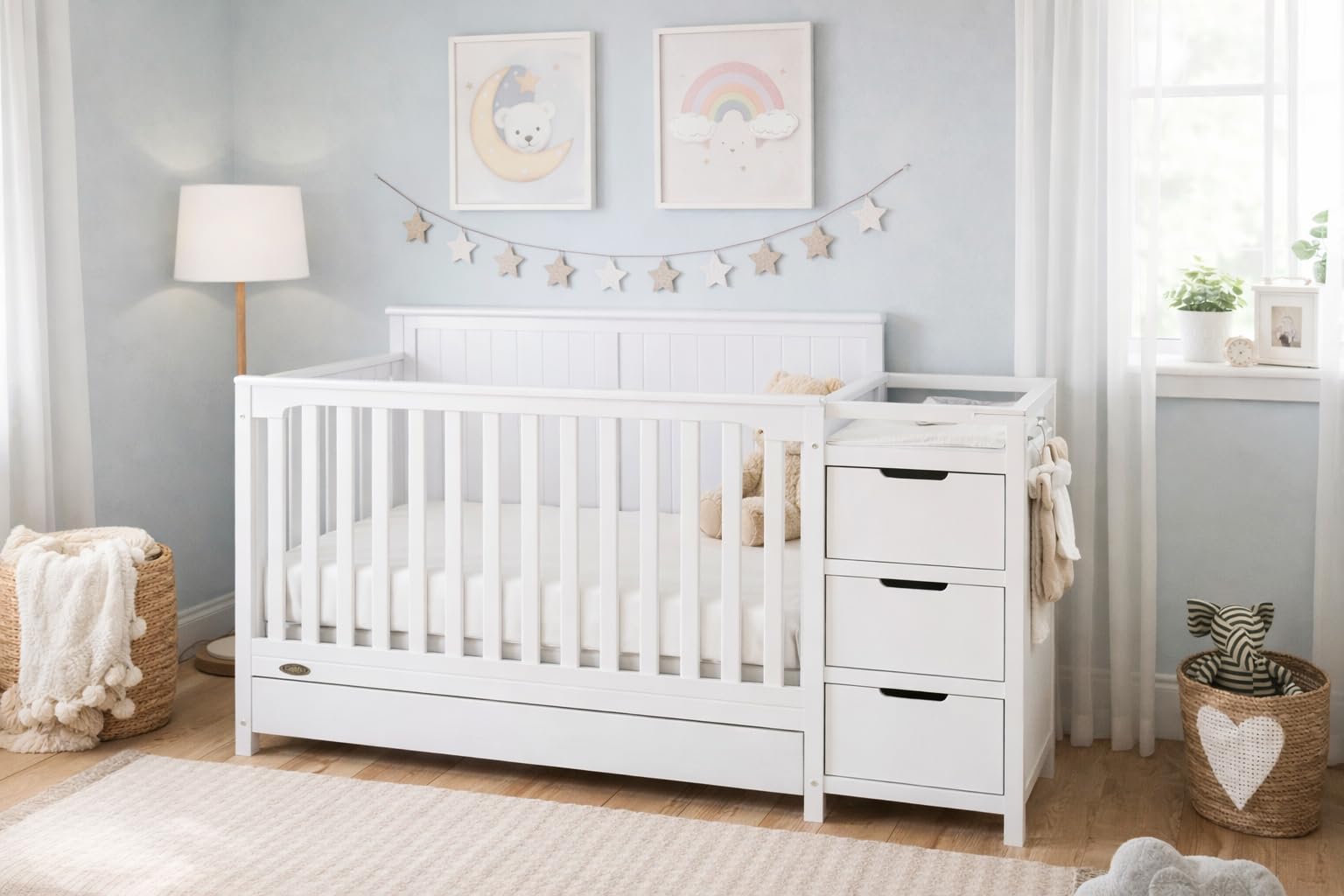 Graco Hadley 5-in-1 Convertible Crib & Changer, Driftwood customer photo 2