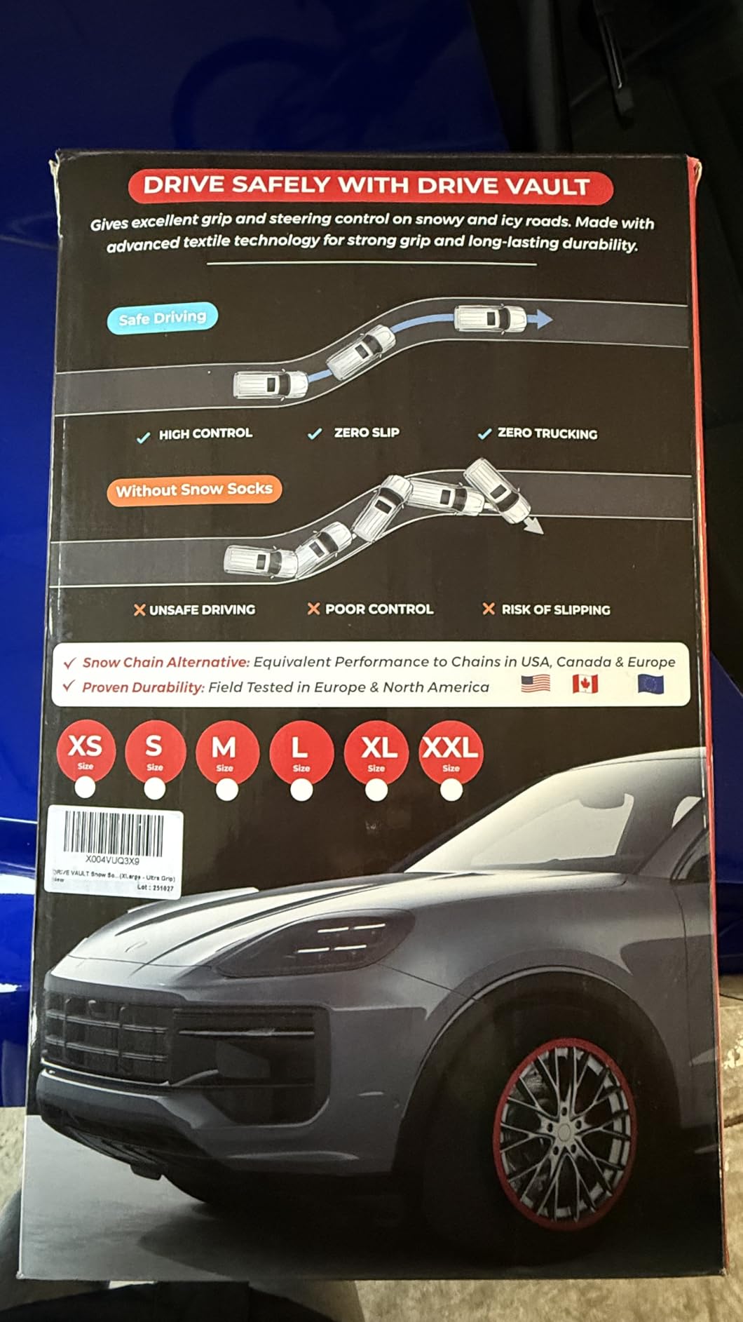Snow Socks for Tires | Alternative for Tire Snow Chains | Ultra Grip Series | Reusable Snow Traction Device for Passenger Cars SUVs Trucks Winter Emergency Accessory | Safe Winter Driving customer photo 2