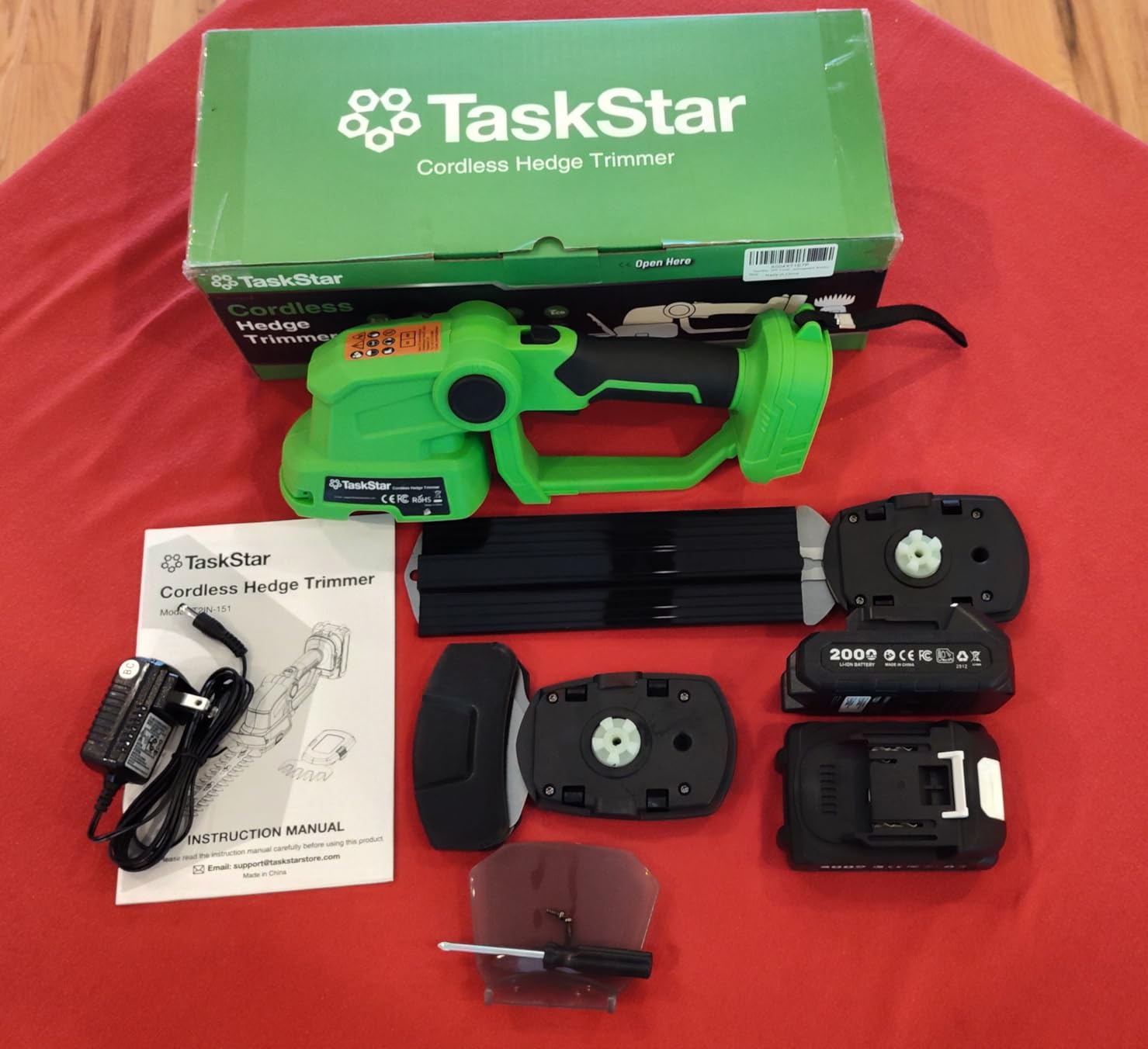 TaskStar 20V Pole Hedge Trimmer Cordless with Handle & Shoulder Strap 8.5ft customer photo 1