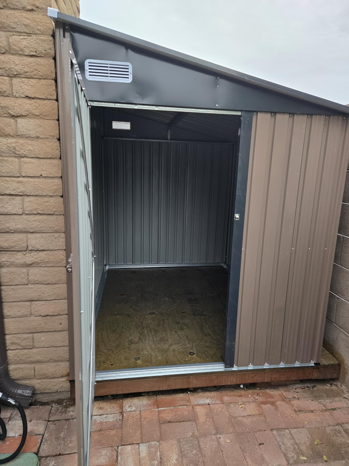 Aoxun 4x6 FT Lean to Shed Garden, Sloped Roof Metal Storage Shed customer photo 2