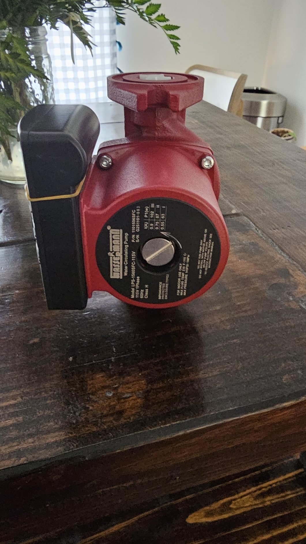 WASSERMANN Cast Iron Circulator Pump for Boiler System 115V 3-Speed Hot Water Recirculating Pump with 1