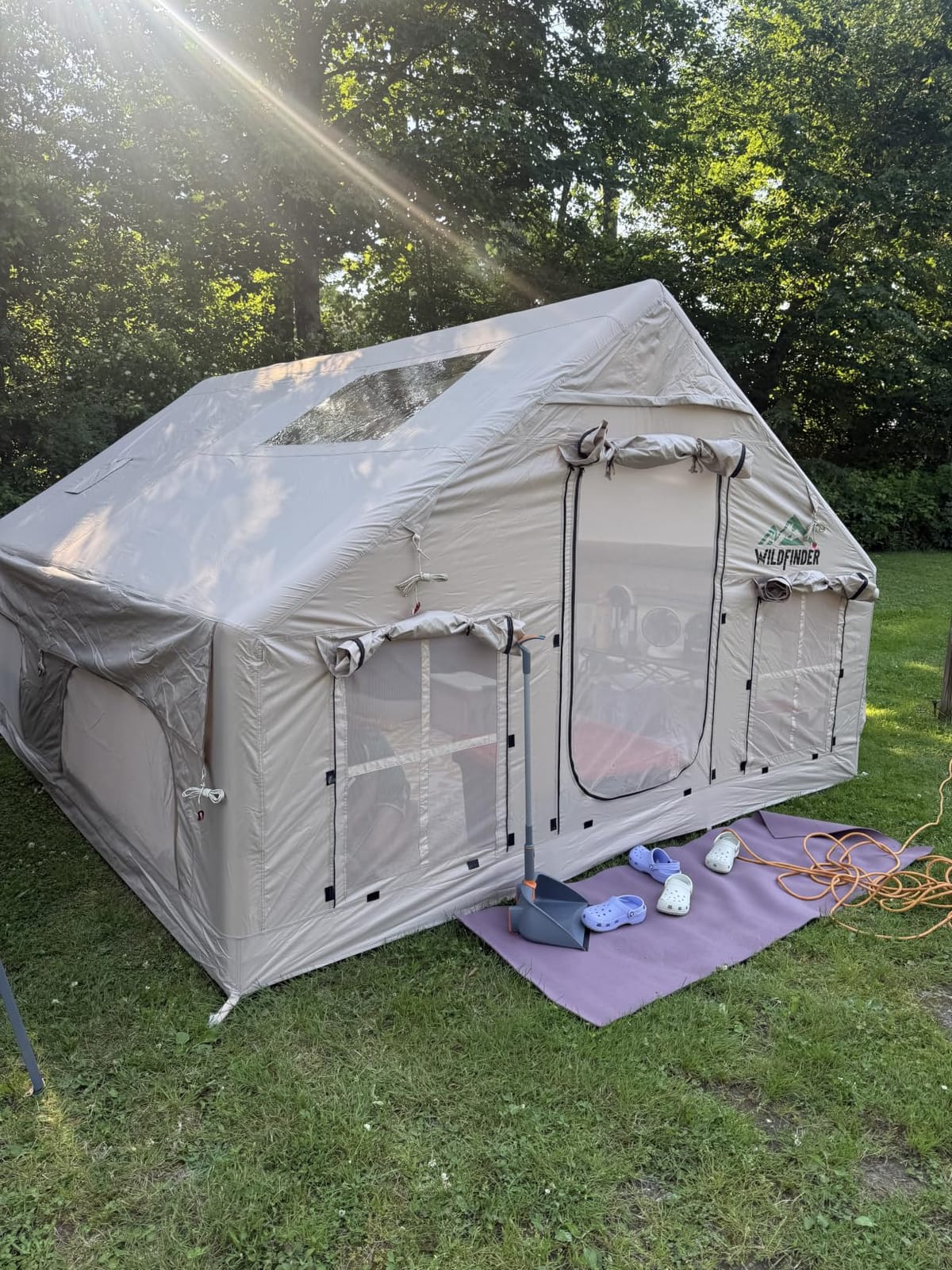 Inflatable Tent with Skylight, Blow Up Tent with Pump, Hot Tent for Camping customer photo 1
