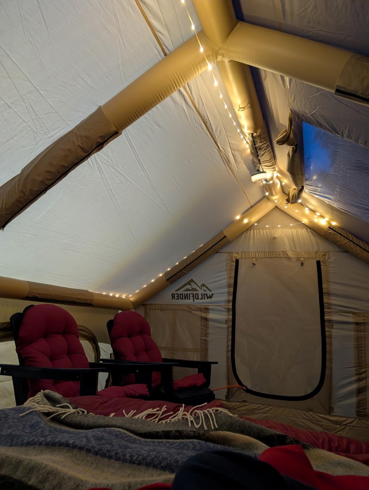Inflatable Tent with Skylight, Blow Up Tent with Pump, Hot Tent for Camping customer photo 2