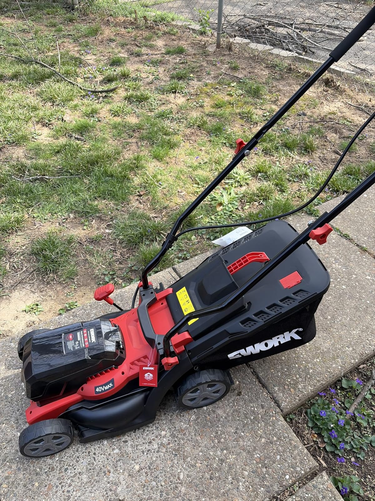 EWORK 40V 14-Inch Cordless Lawn Mower with 2x4.0Ah Batteries & Fast Charger customer photo 2