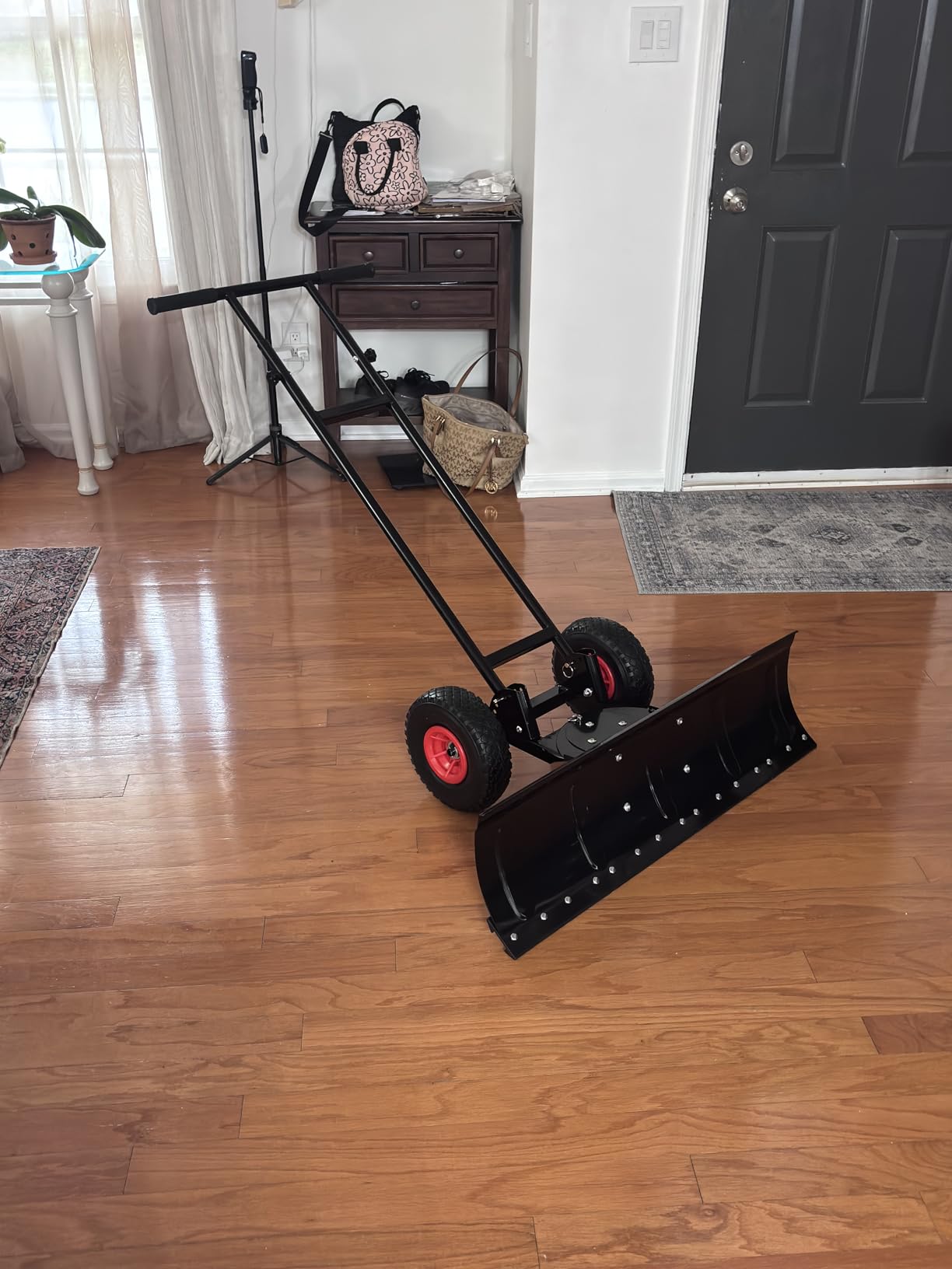 Goplus Snow Shovel for Driveway, Ergonomic Snow Pusher w/ 29