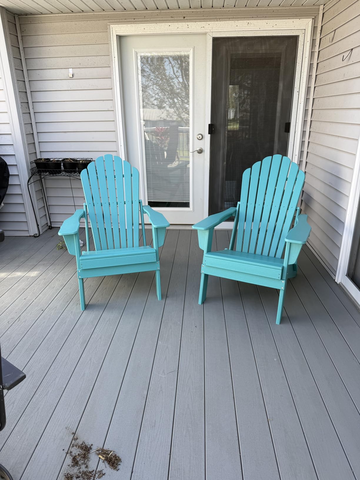 Plawdlik Outdoor HDPE Folding Adirondack Chair Set of 4, High Back Wide Seat Patio Chair with Cup Holders, All-Weather Fire Pit Chair for Garden,Lawn,Poolside, Coffee customer photo 2