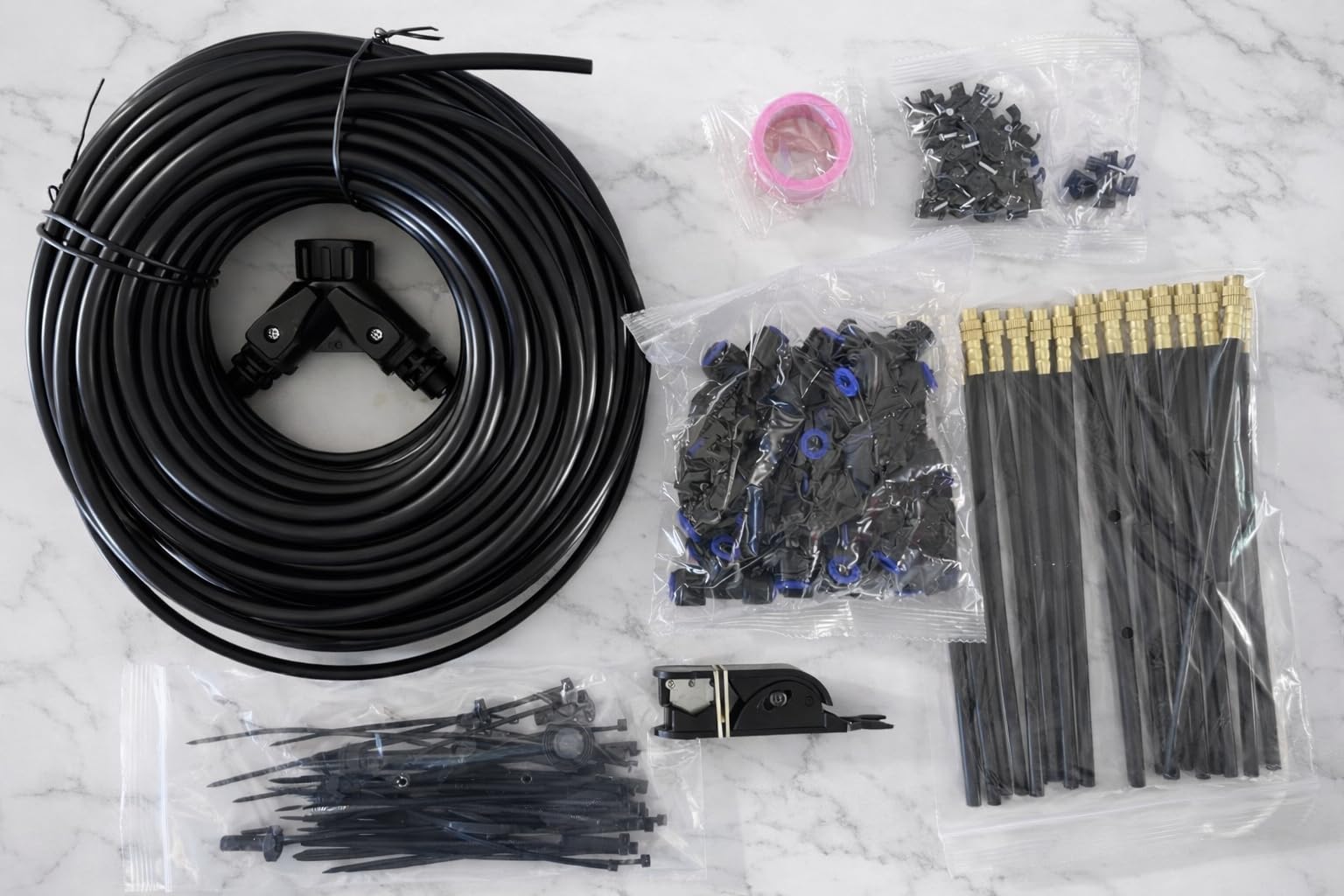 120FT Drip Irrigation System for Garden with 18 Nozzles –360° Adjustable Misting Nozzles, Quick-Connect Design, Ideal for Raised Beds, Lawns, Greenhouses & Outdoor Cooling customer photo 2