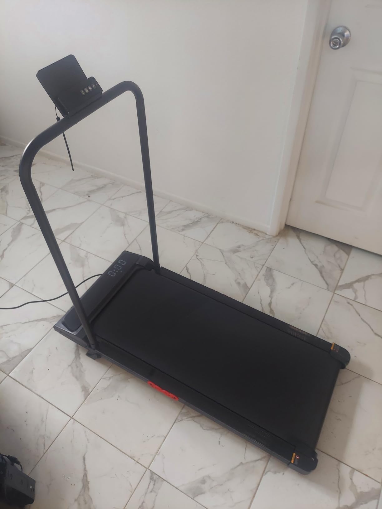 MCRG Portable Walking Pad Treadmill with Handle Bar Incline for Home Small, 3.5HP Electric Walking Pad Treadmill with Incline, Compact Mini Treadmill with Handles for Exercising, 0.6-10MPH, 400LBS customer photo 1