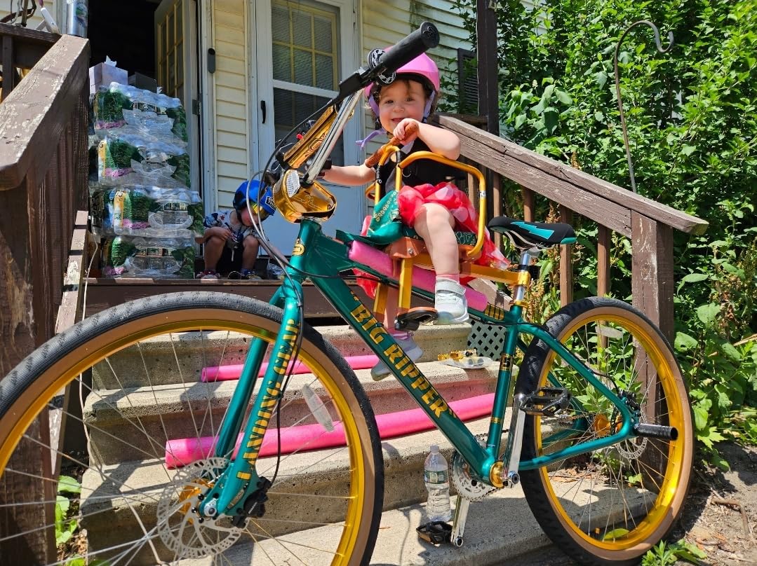 Kids Bike Seat, New Aluminum Alloy Child Bike Seat, Portable Foldable Front Mounted Child Bicycle Seats, Mountain Bike Kids Safety Seat Suitable for Hybrid Cruiser Bicycles customer photo 2